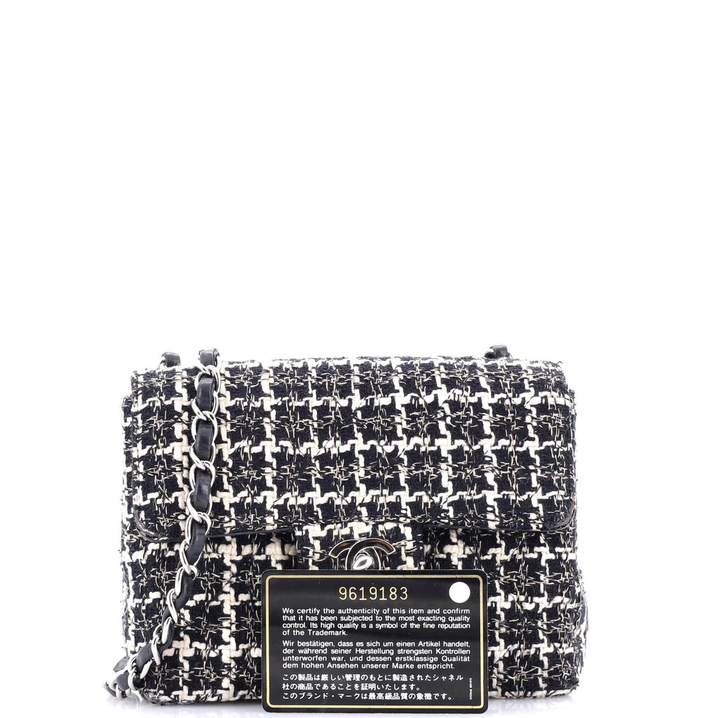 Square Classic Single Flap Bag Quilted Tweed Mini