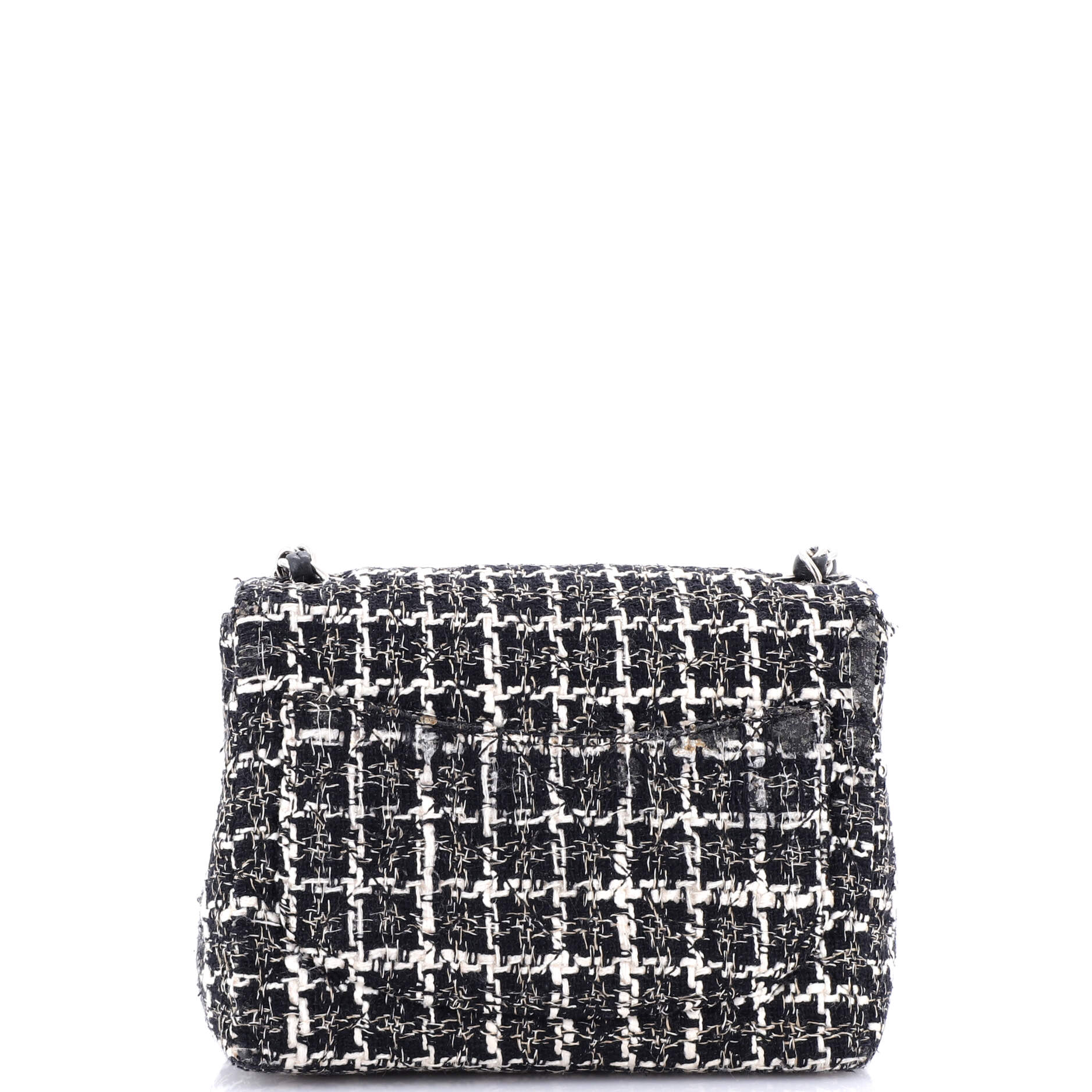 Square Classic Single Flap Bag Quilted Tweed Mini