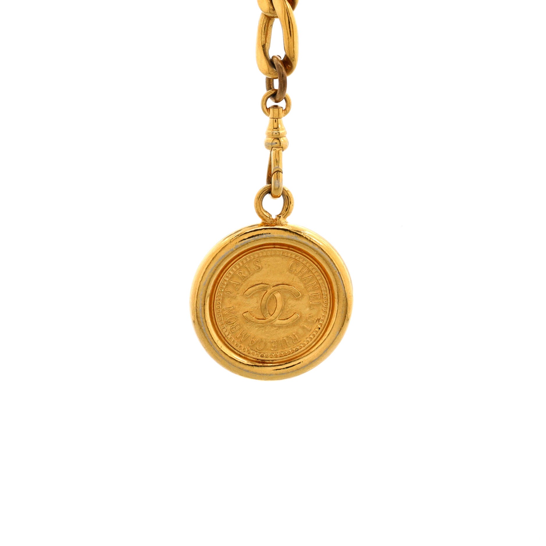 Vintage CC Medallion Charms Chain Belt Metal 90