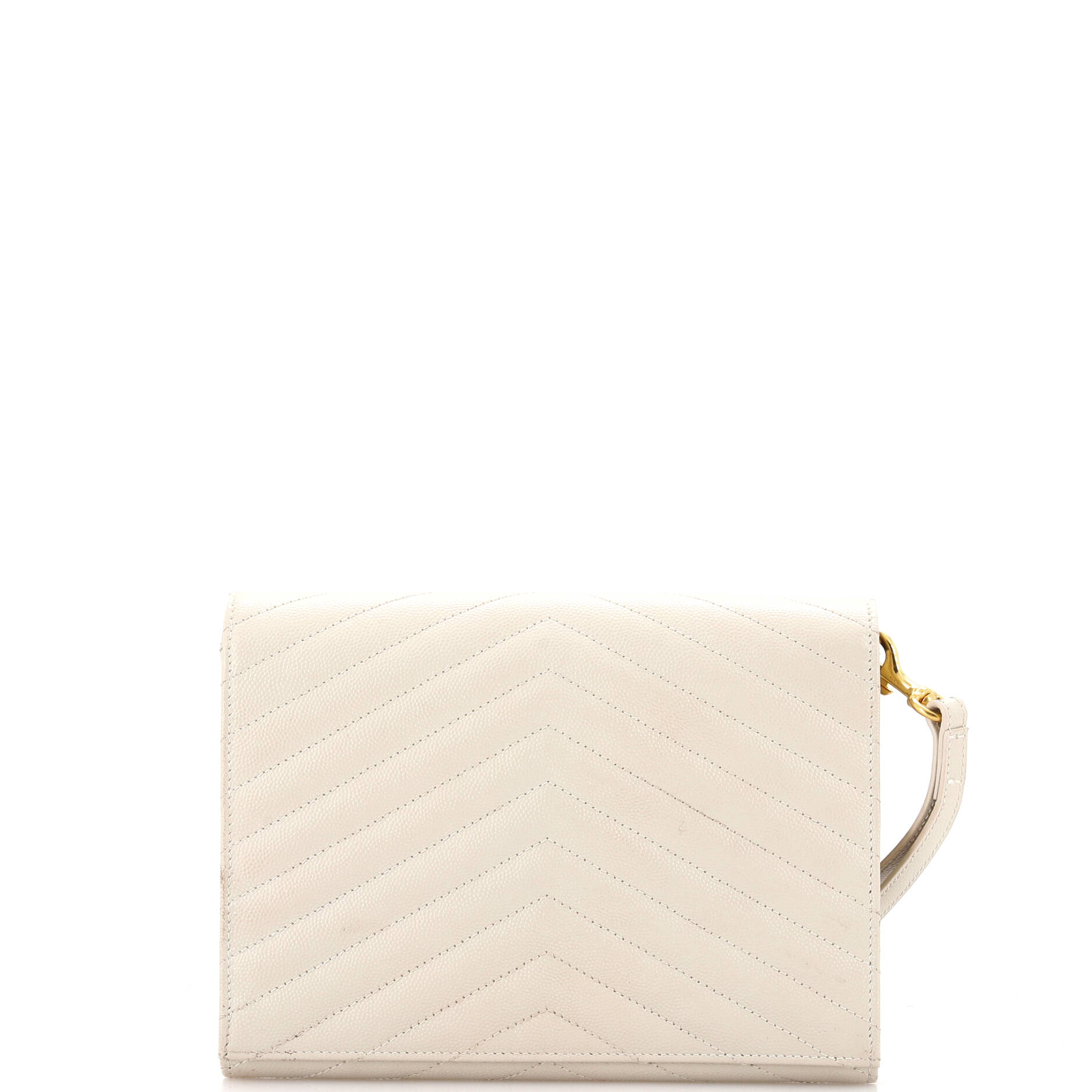 Classic Monogram Envelope Wristlet Clutch Matelasse Chevron Leather