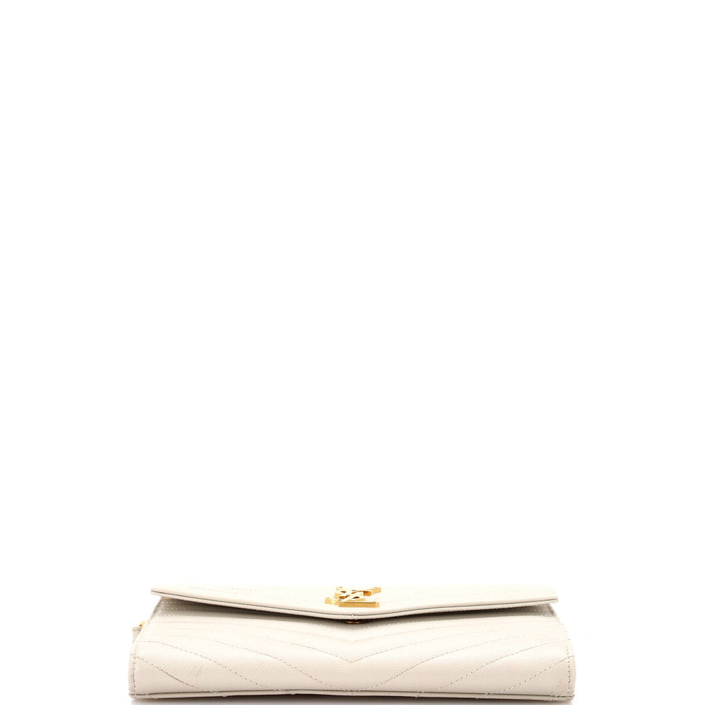 Classic Monogram Envelope Wristlet Clutch Matelasse Chevron Leather
