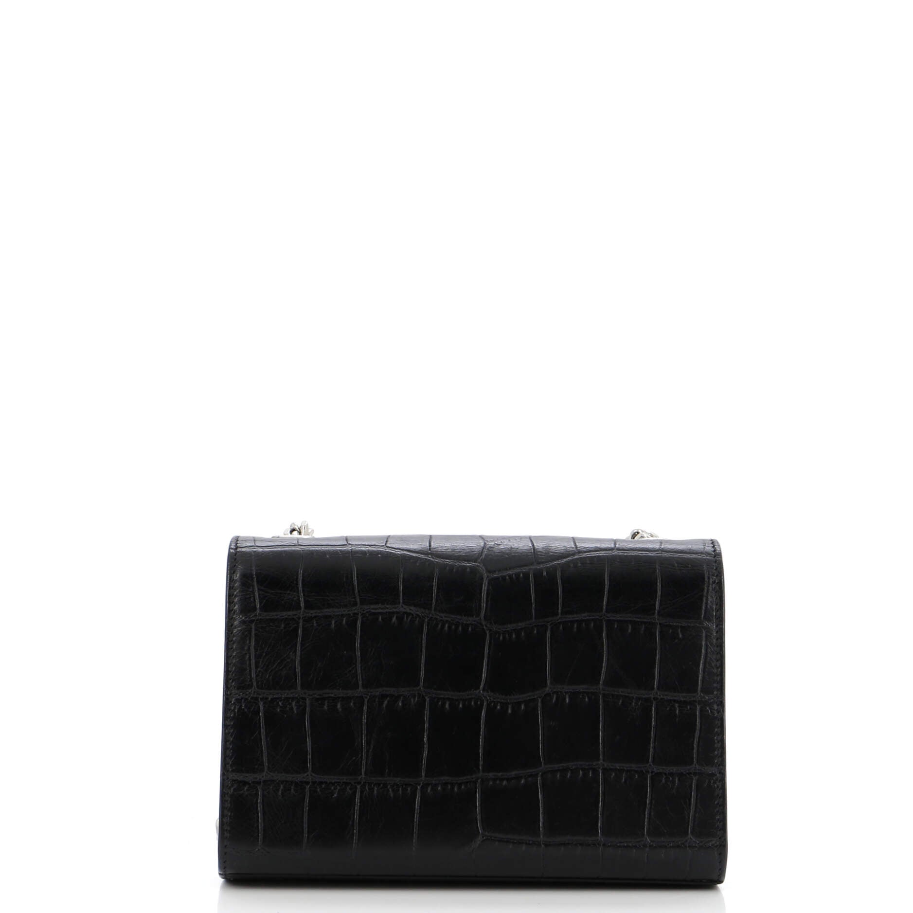 Classic Monogram Tassel Crossbody Bag Crocodile Embossed Leather Small