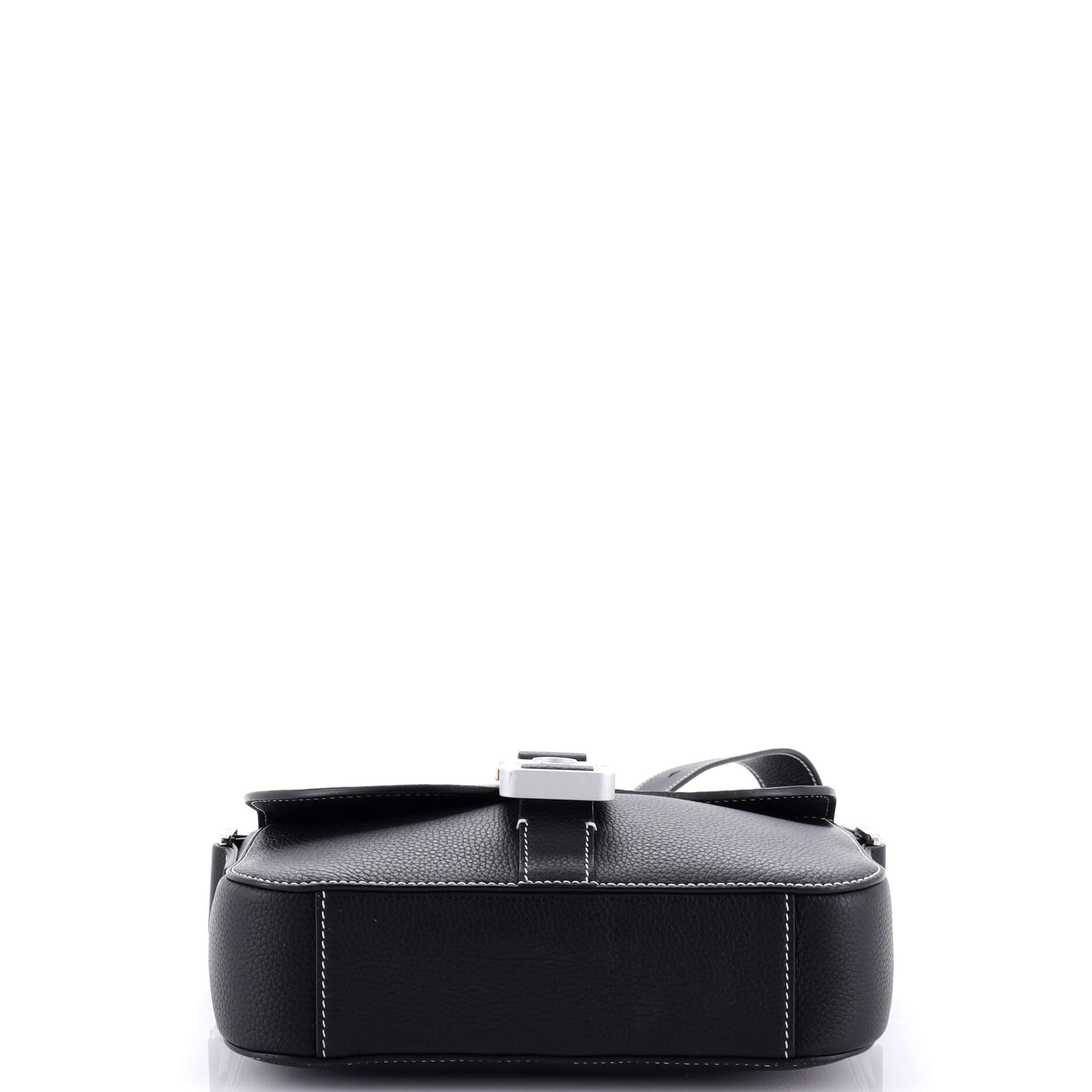 Saddle Buckle Flap Messenger Bag Leather Mini
