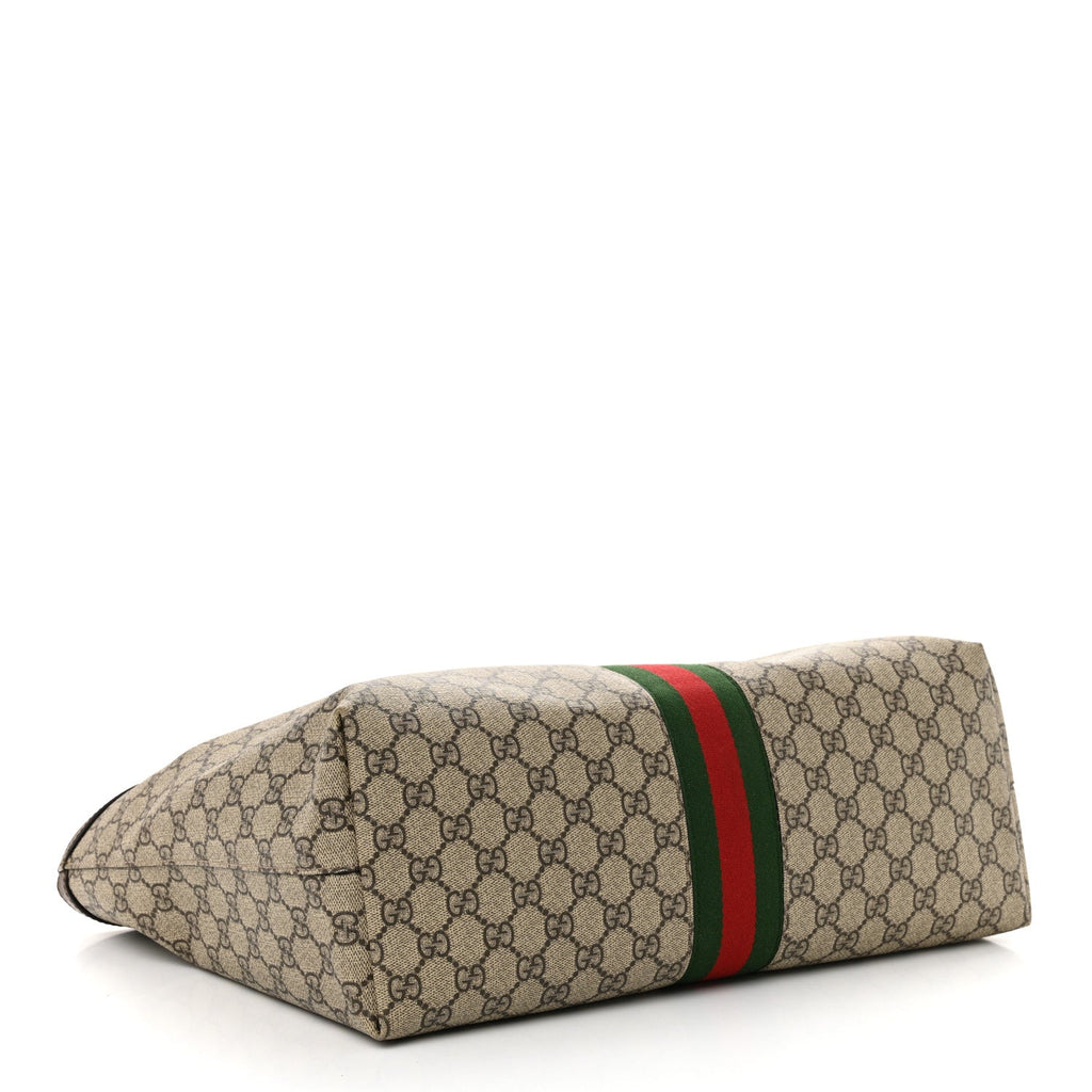 GG Supreme Monogram Medium Ophidia Shopping Tote Brown