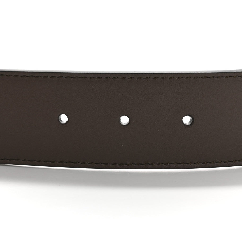 GG Supreme Monogram Matte Plutone Calfskin Double G 40mm Belt 80 32 Beige Ebony New Acero