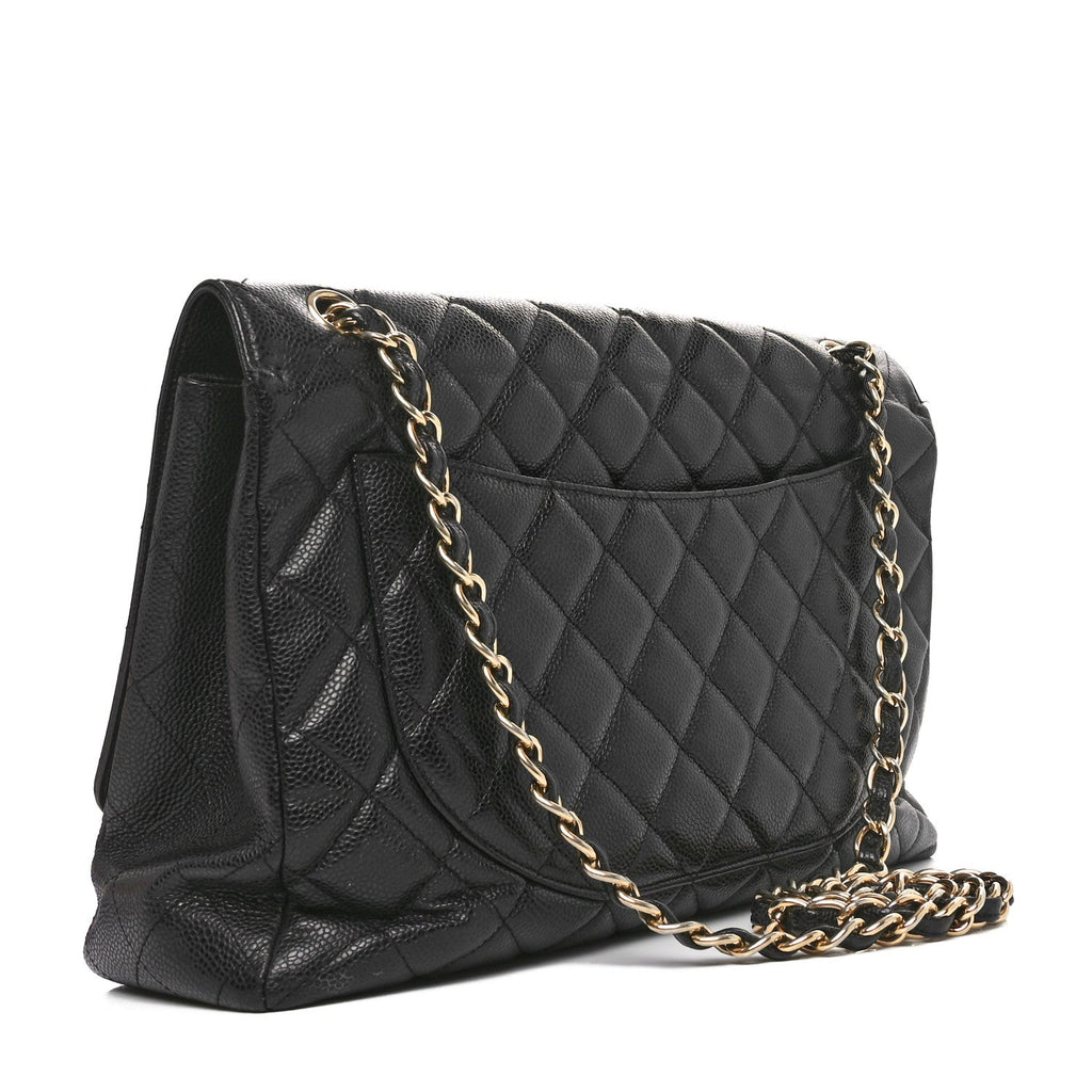 Caviar Maxi Single Flap Black