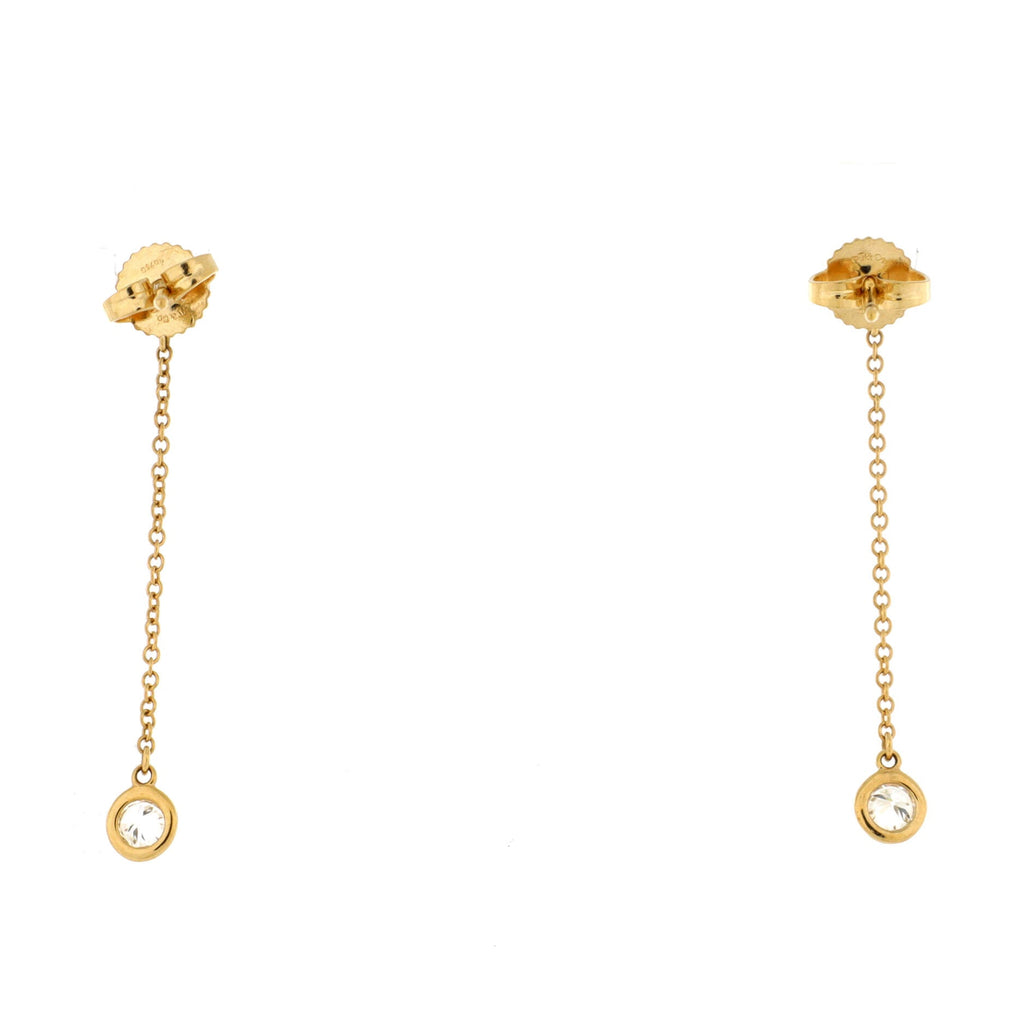 Elsa Peretti Diamonds By The Yard Drop Earrings 18K Yellow Gold with Diamonds .39CT
