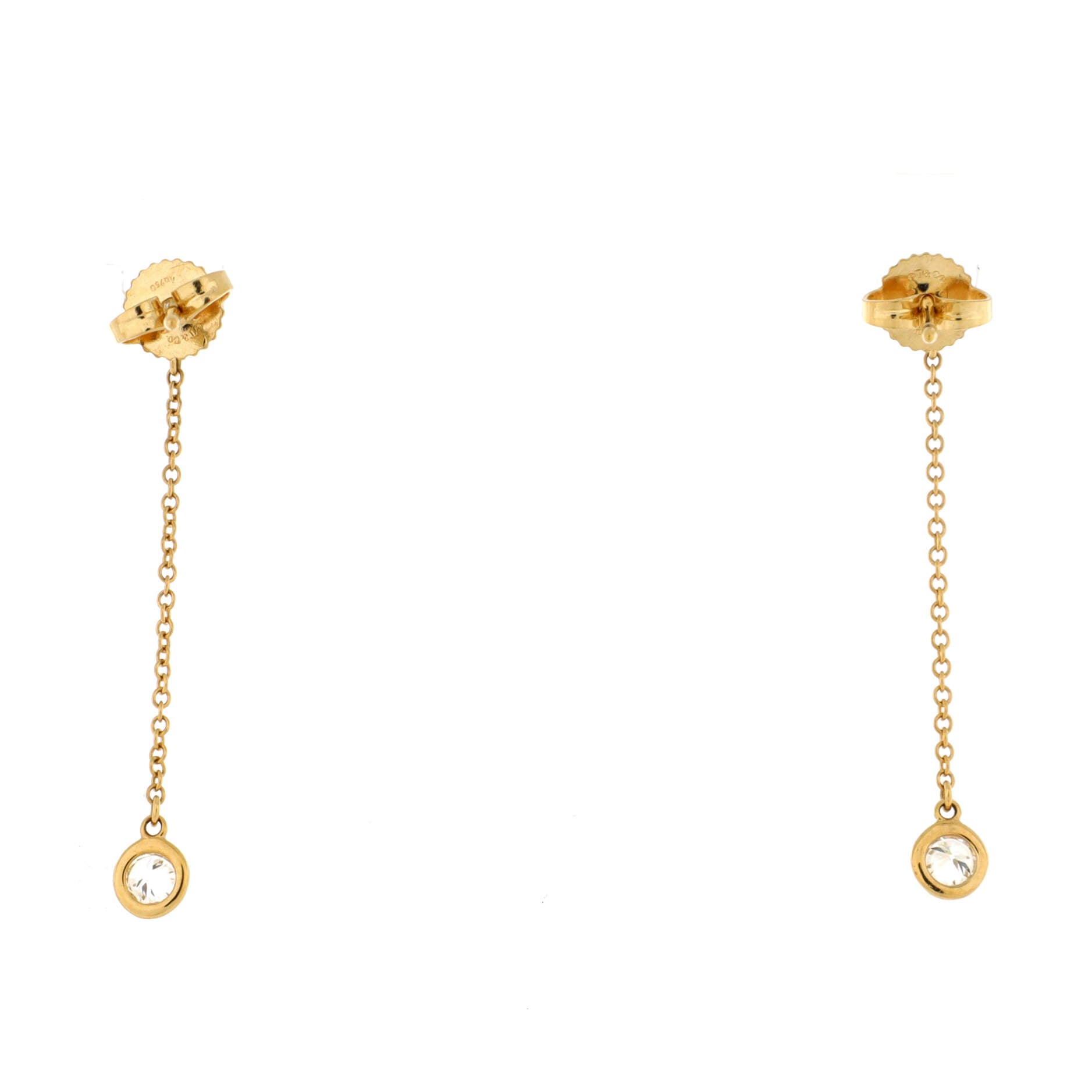 Elsa Peretti Diamonds By The Yard Drop Earrings 18K Yellow Gold with Diamonds .39CT