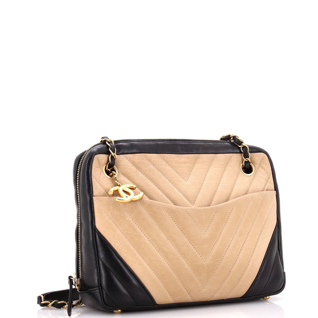 CC Charm Camera Bag Chevron Lambskin Medium