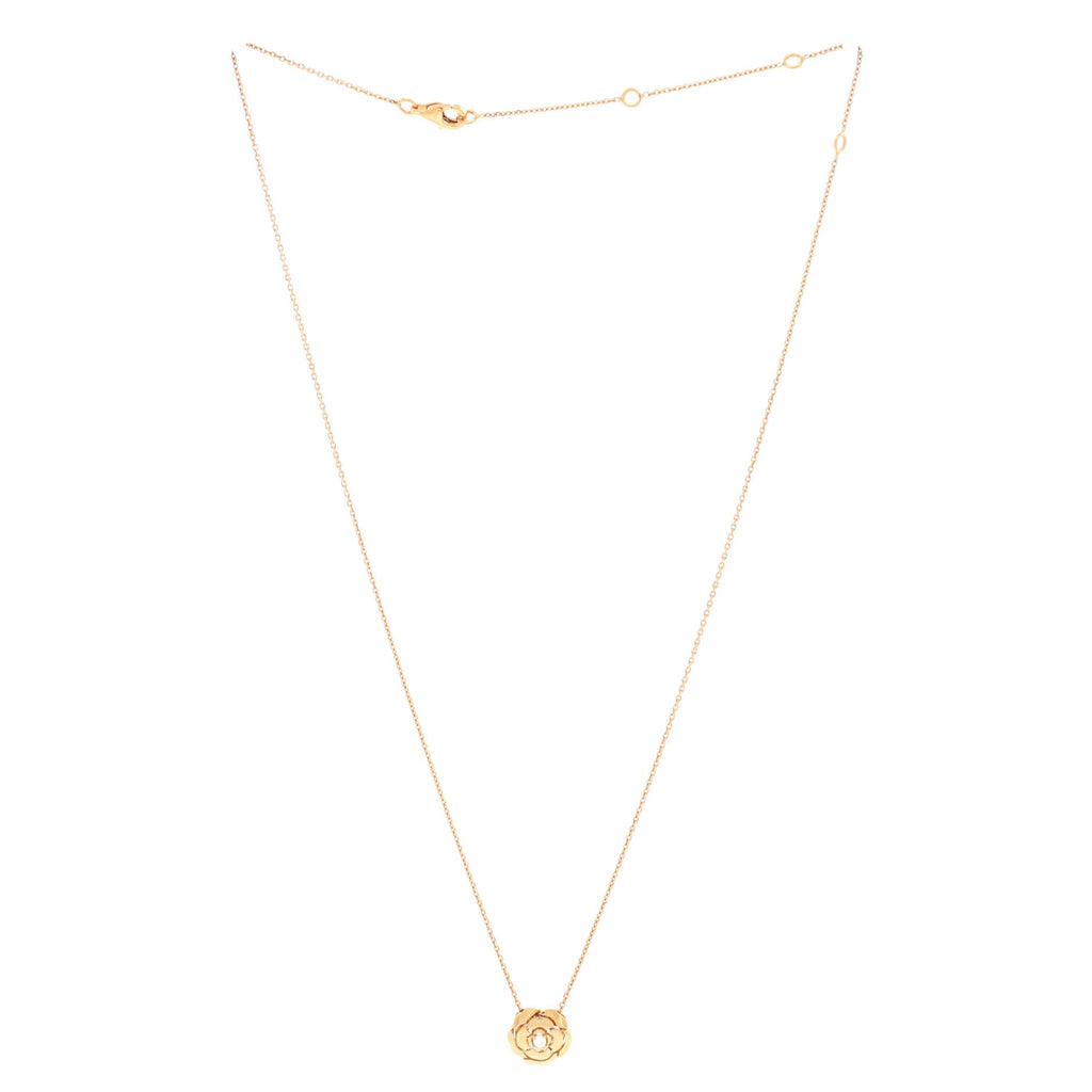 Extrait de Camellia Pendant Necklace 18K Rose Gold with Diamond