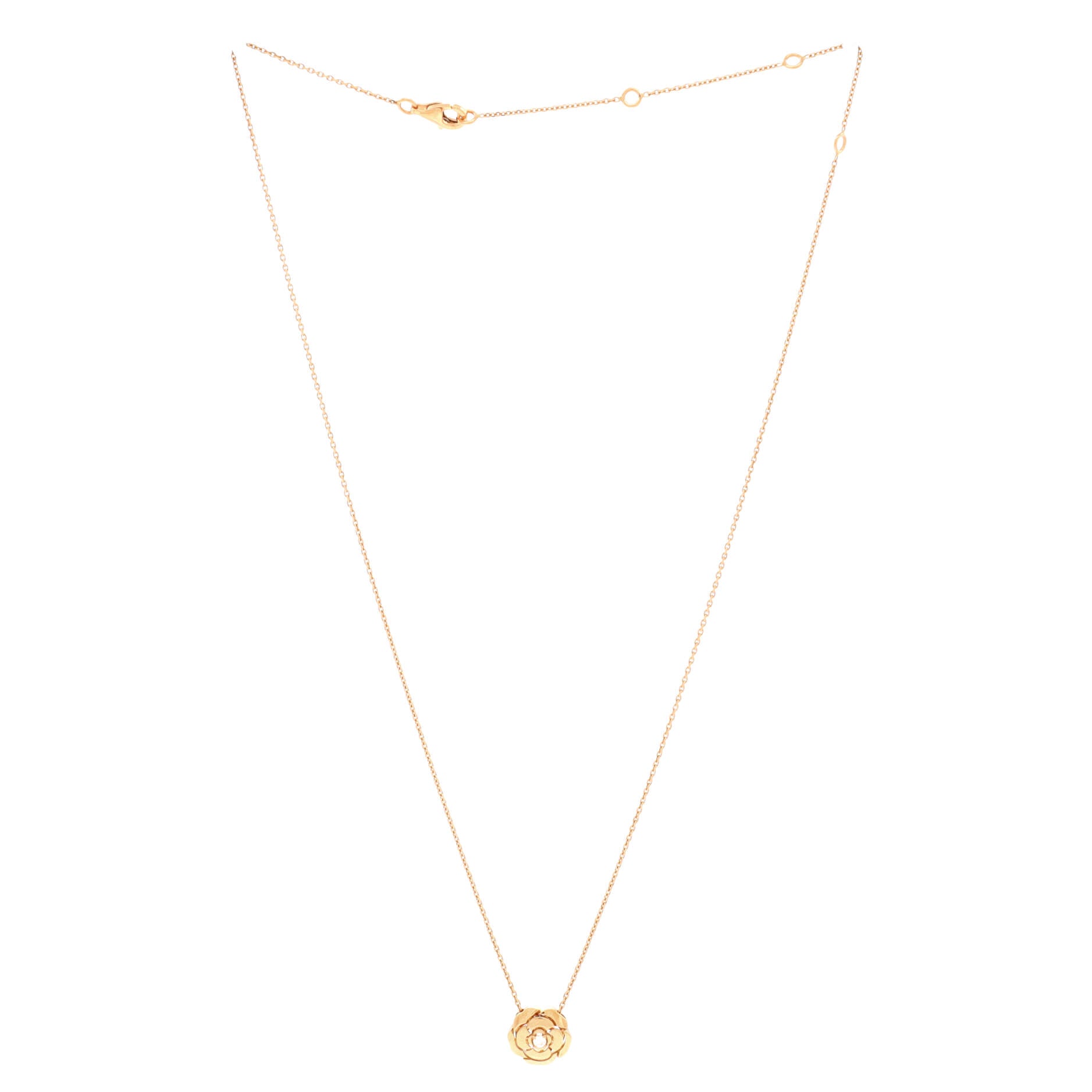 Extrait de Camellia Pendant Necklace 18K Rose Gold with Diamond