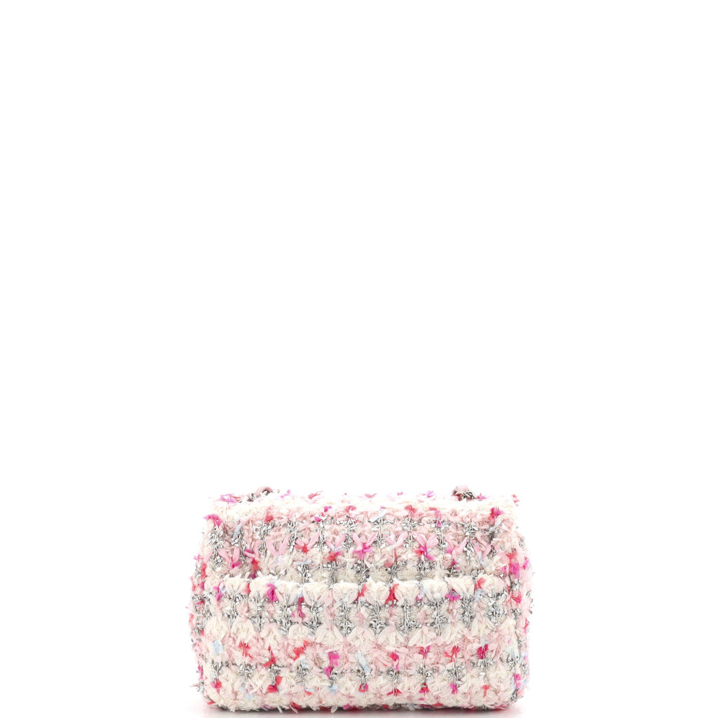 Classic Single Flap Bag Quilted Tweed and Ribbon Mini