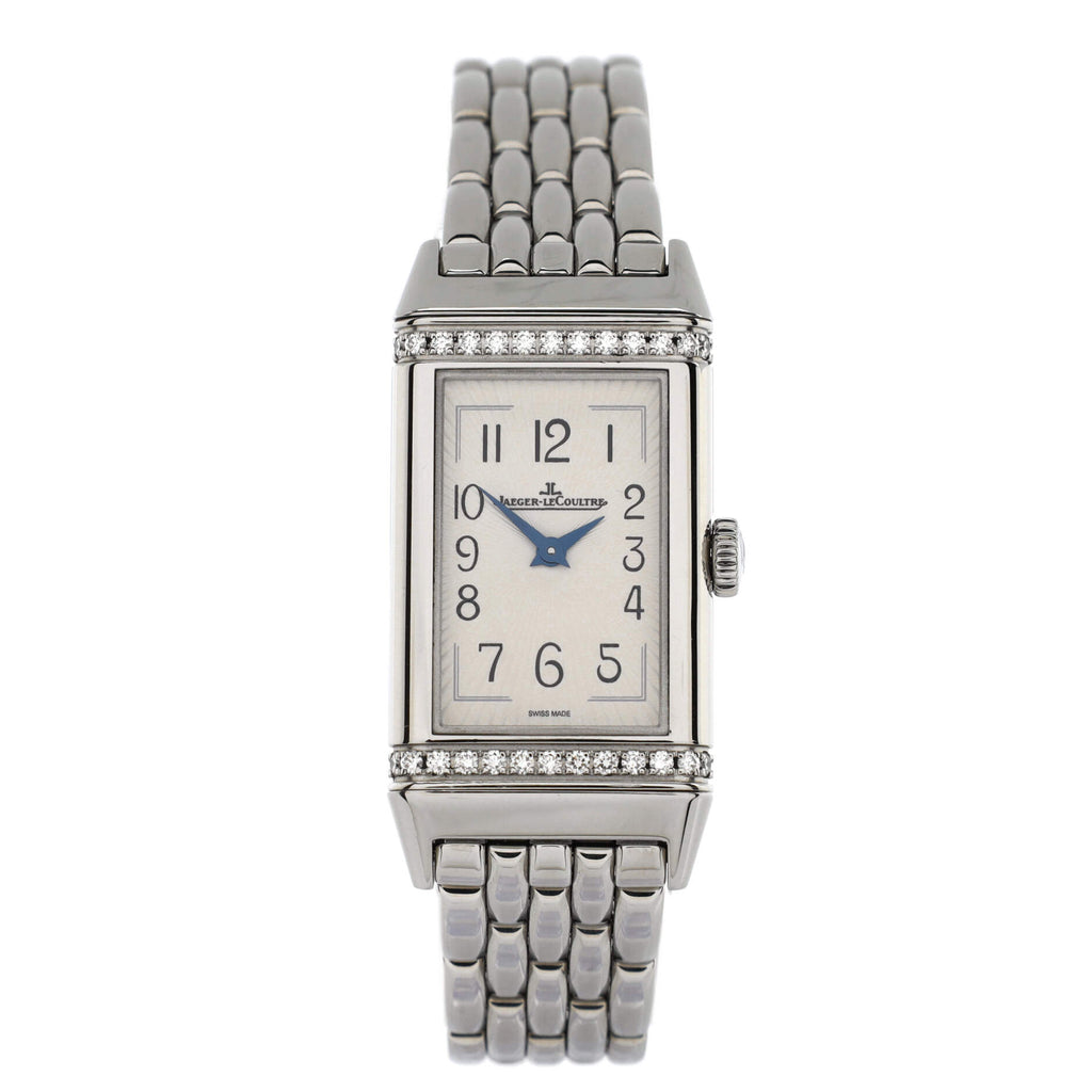Reverso One Monoface Quartz Watch Stainless Steel with Diamond Bezel 20