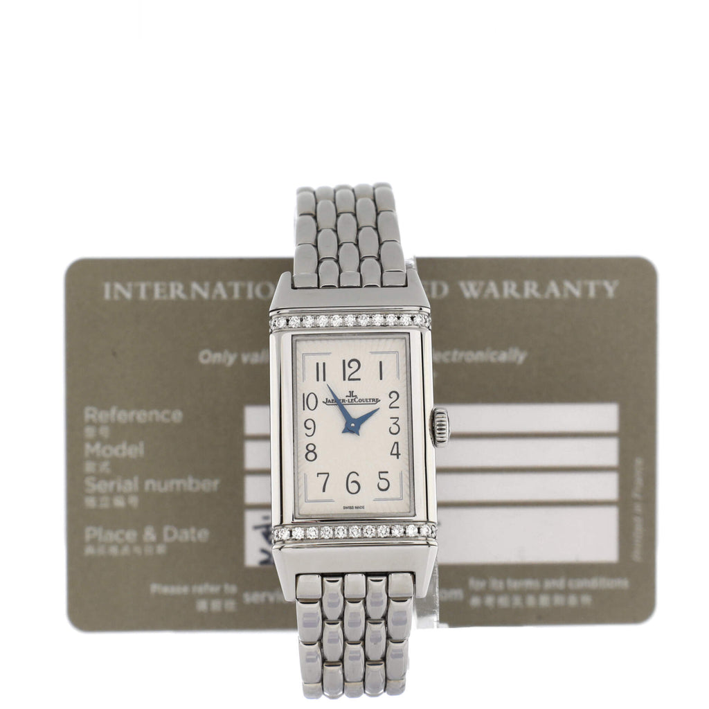 Reverso One Monoface Quartz Watch Stainless Steel with Diamond Bezel 20
