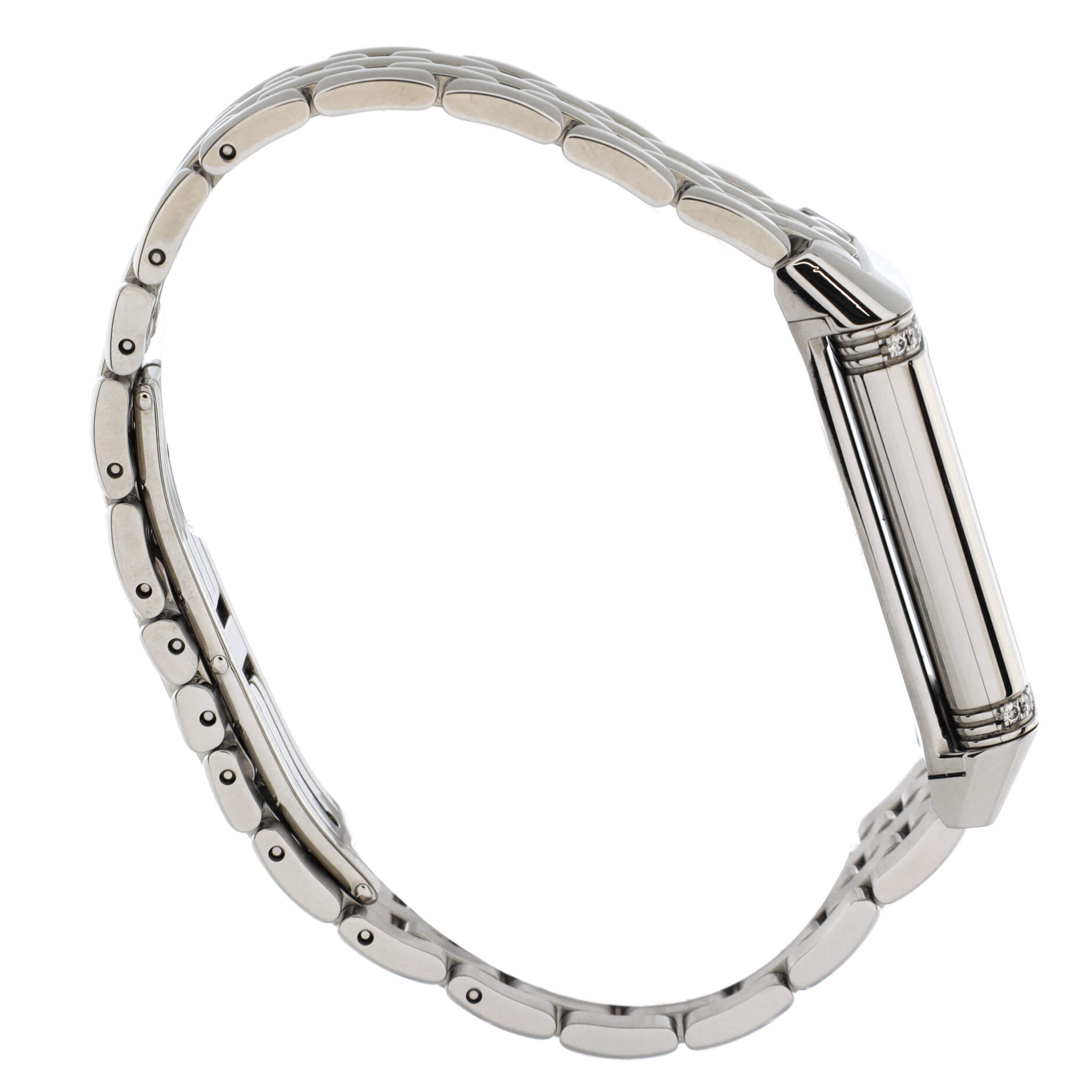 Reverso One Monoface Quartz Watch Stainless Steel with Diamond Bezel 20