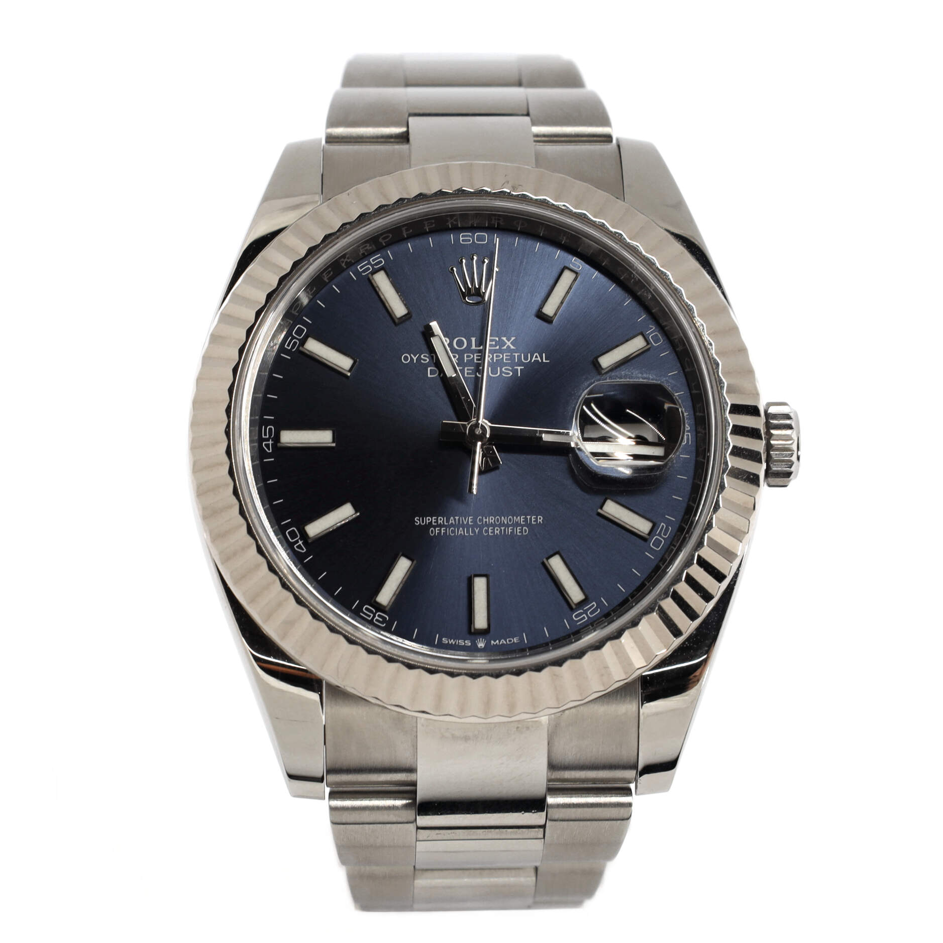 Oyster Perpetual Datejust Automatic Watch Stainless Steel and White Gold 41