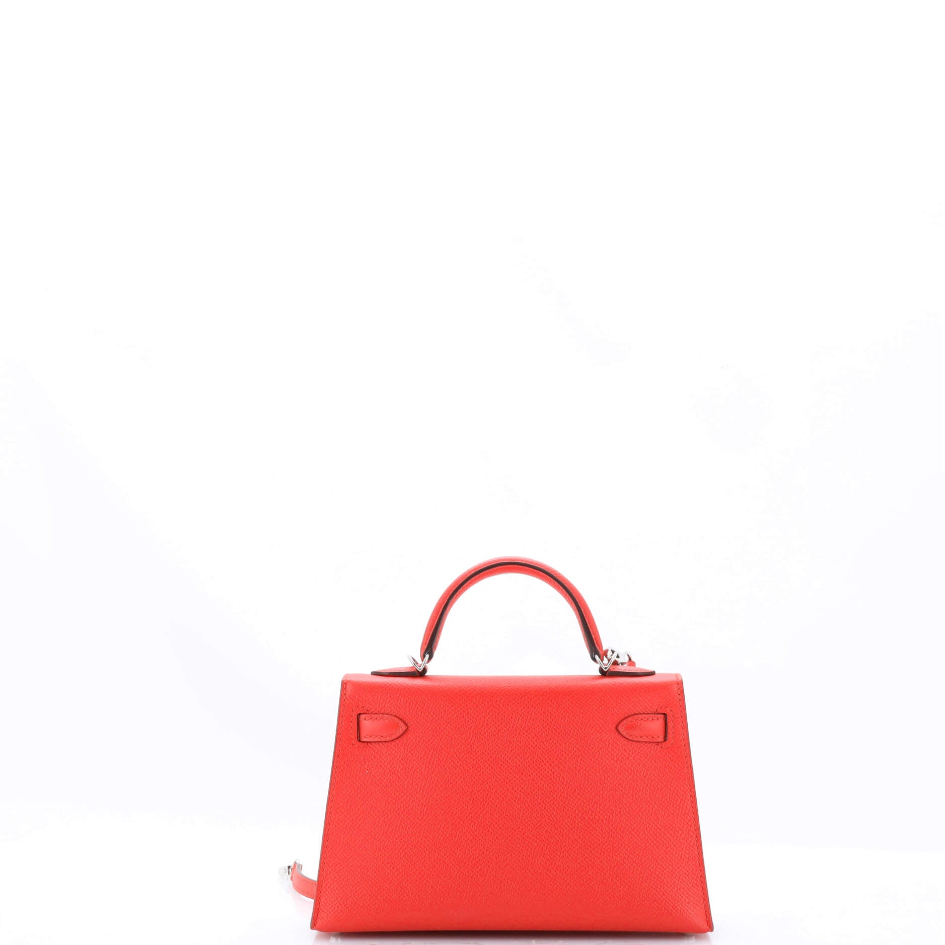 Kelly Mini II Bag Rouge Tomate Epsom with Palladium Hardware 20