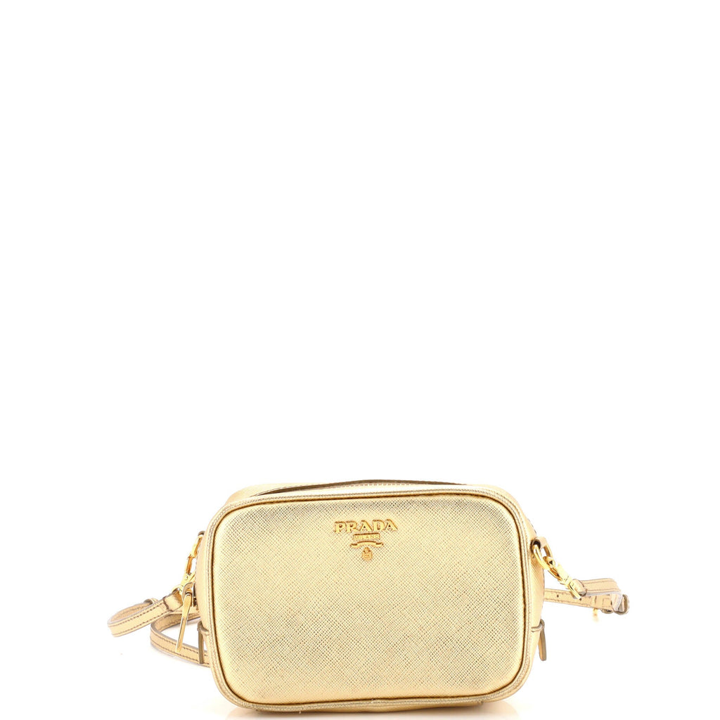 Camera Shoulder Bag Saffiano Leather Mini
