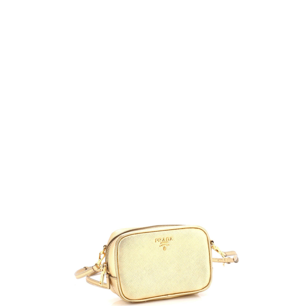 Camera Shoulder Bag Saffiano Leather Mini
