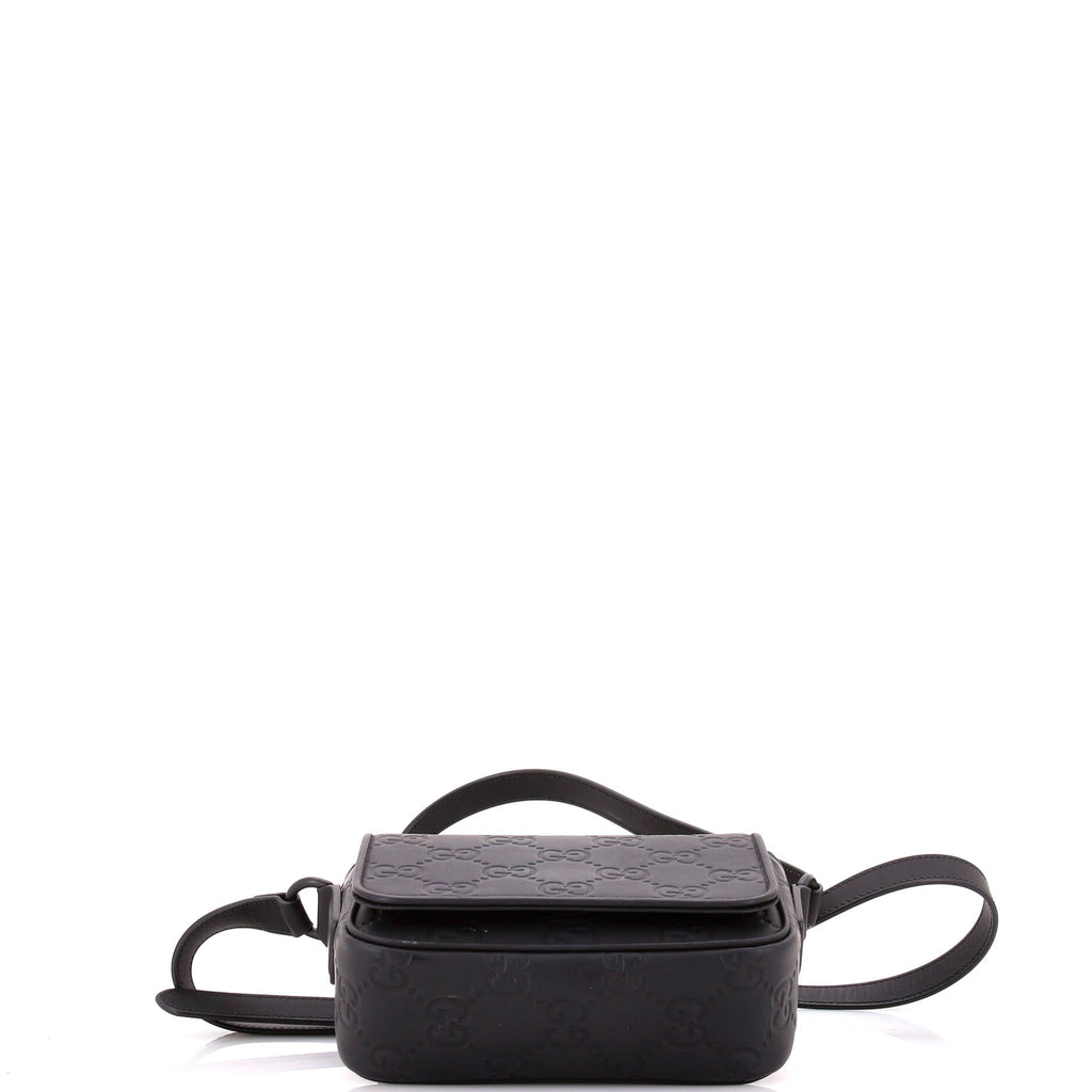 Flap Crossbody Bag GG Rubber Effect Leather Super Mini