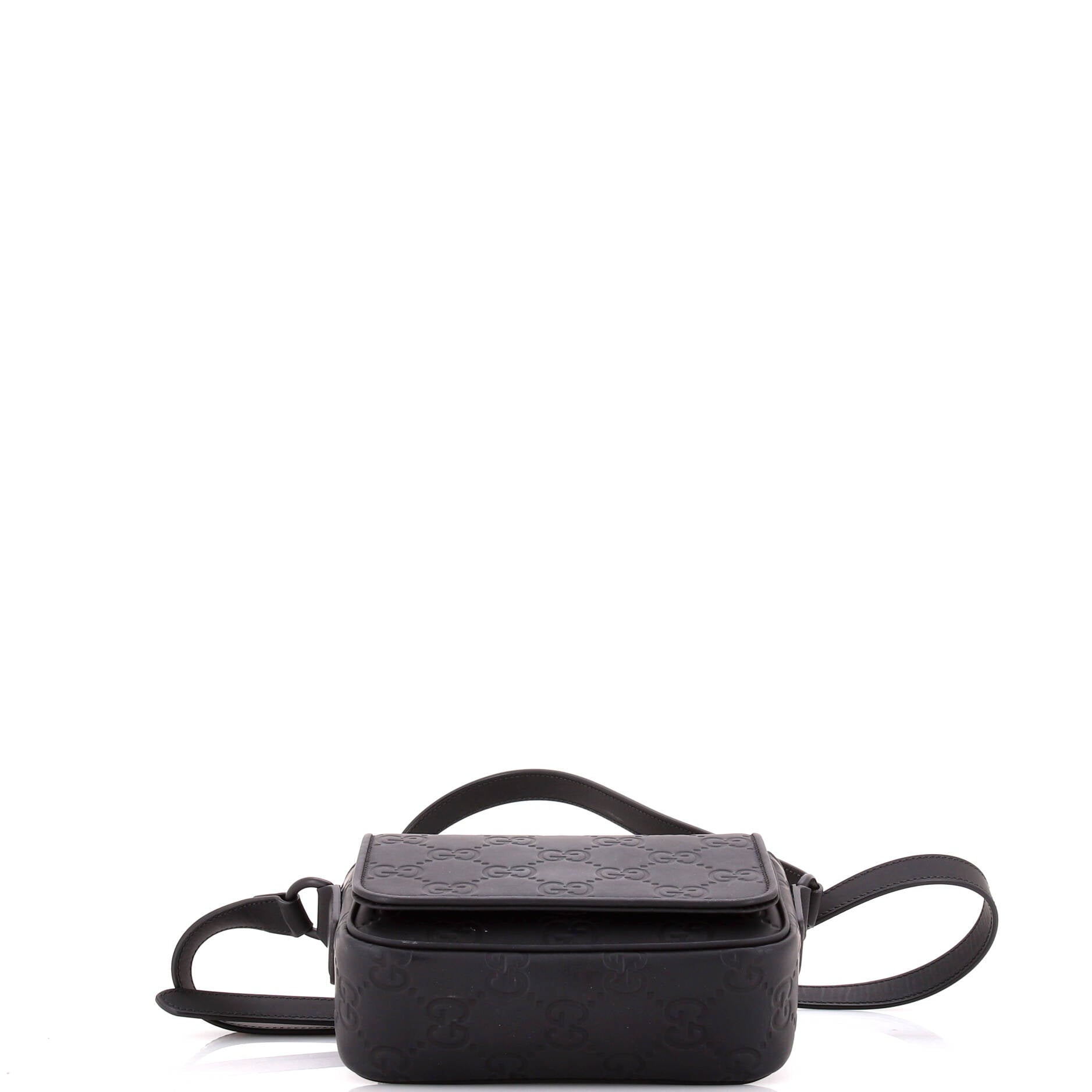 Flap Crossbody Bag GG Rubber Effect Leather Super Mini