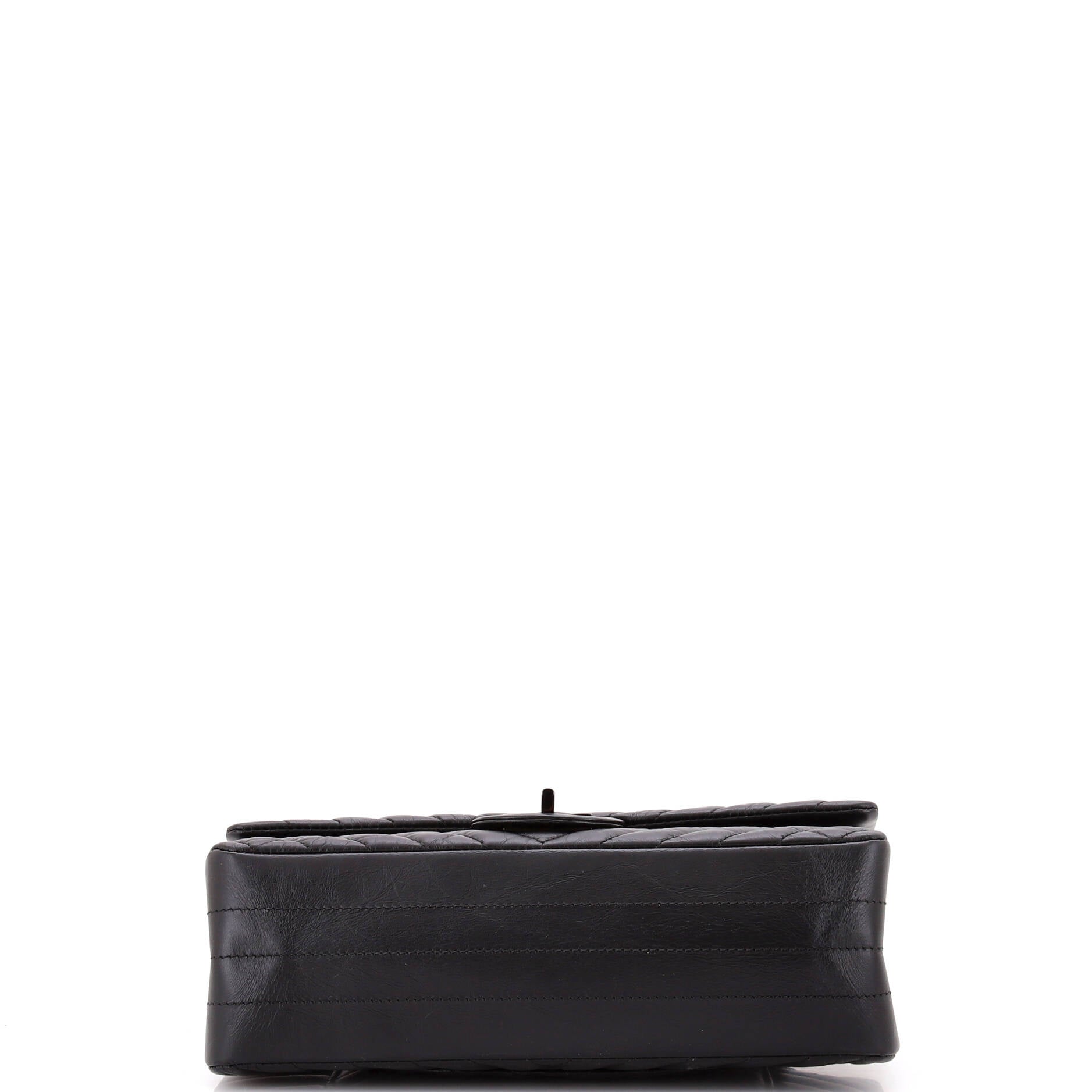 So Black Reissue 2.55 Flap Bag Chevron Aged Calfskin 225