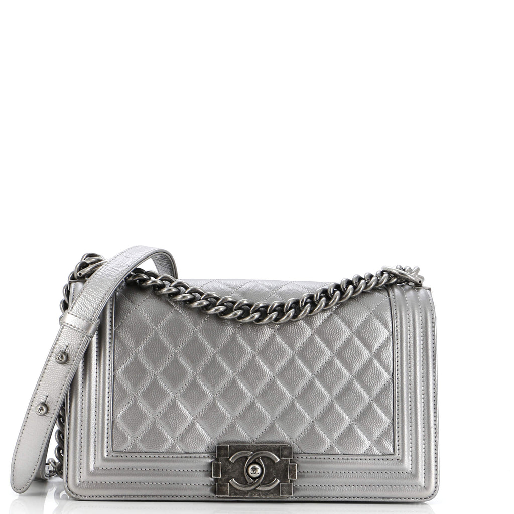 Boy Flap Bag Quilted Caviar Old Medium