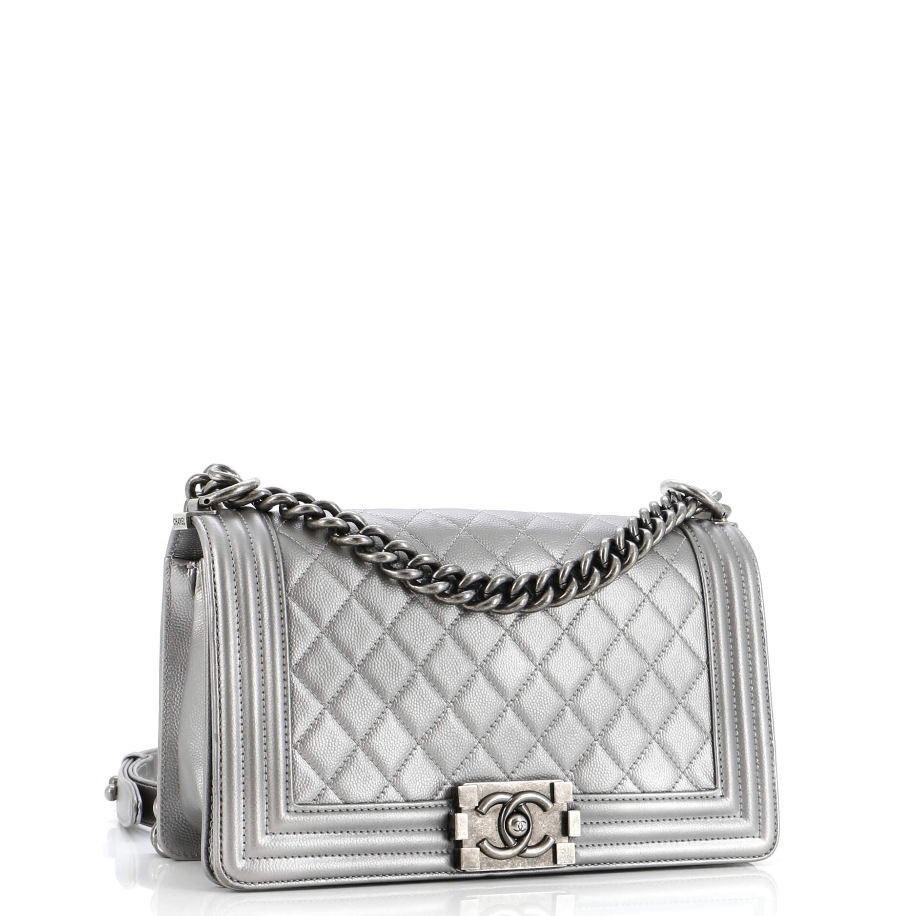 Boy Flap Bag Quilted Caviar Old Medium