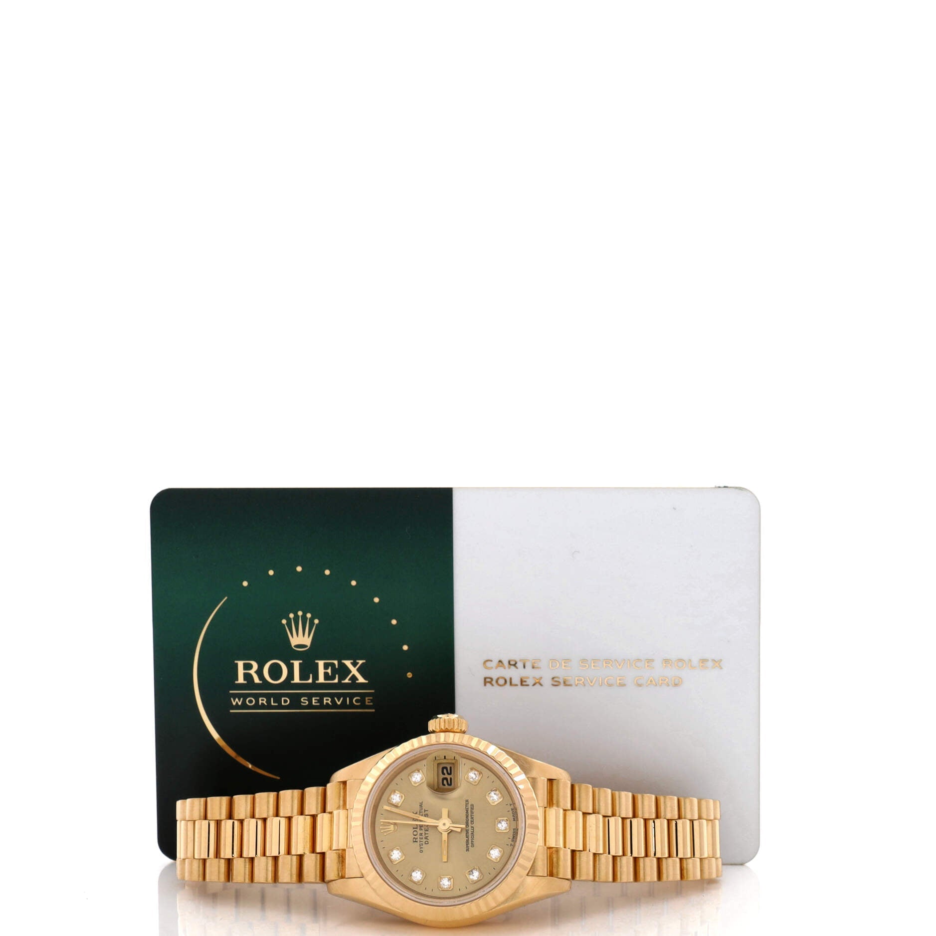 Oyster Perpetual Datejust Automatic Watch Yellow Gold with Diamond Markers 26