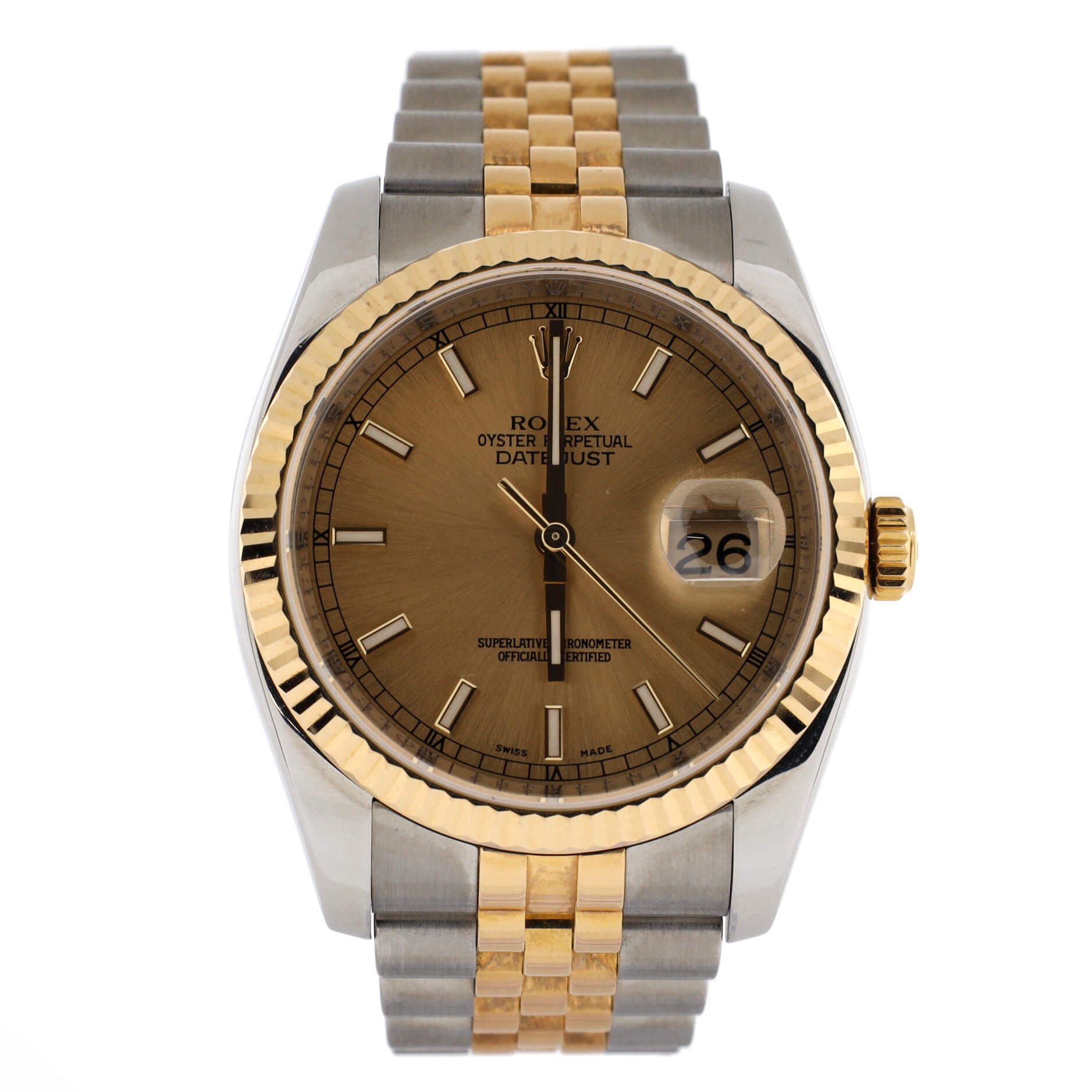 Oyster Perpetual Datejust Automatic Watch Stainless Steel and Yellow Gold 36