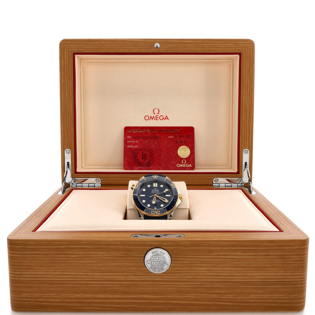 Seamaster Professional Diver 300M Co-Axial Master Chronometer Automatic Watch Stainless Steel and Rubber with Yellow Gold 42