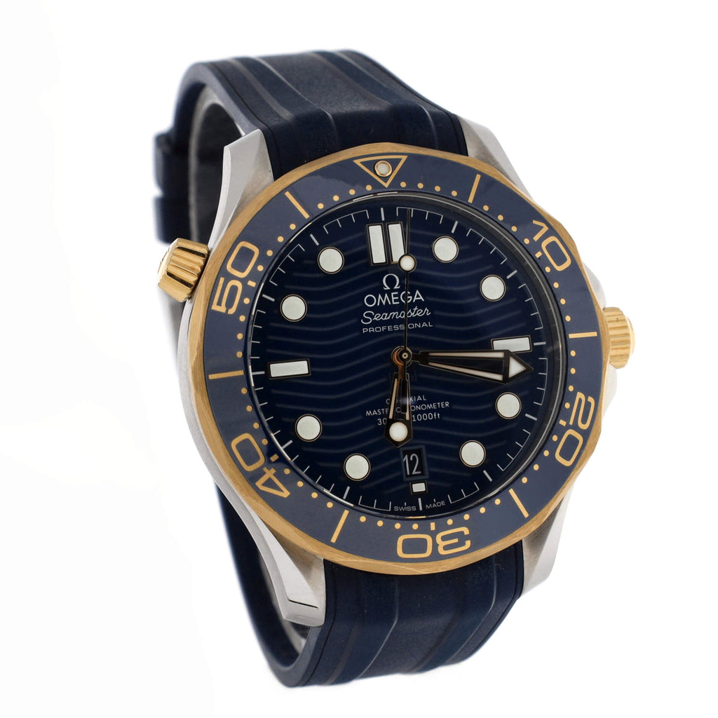 Seamaster Professional Diver 300M Co-Axial Master Chronometer Automatic Watch Stainless Steel and Rubber with Yellow Gold 42