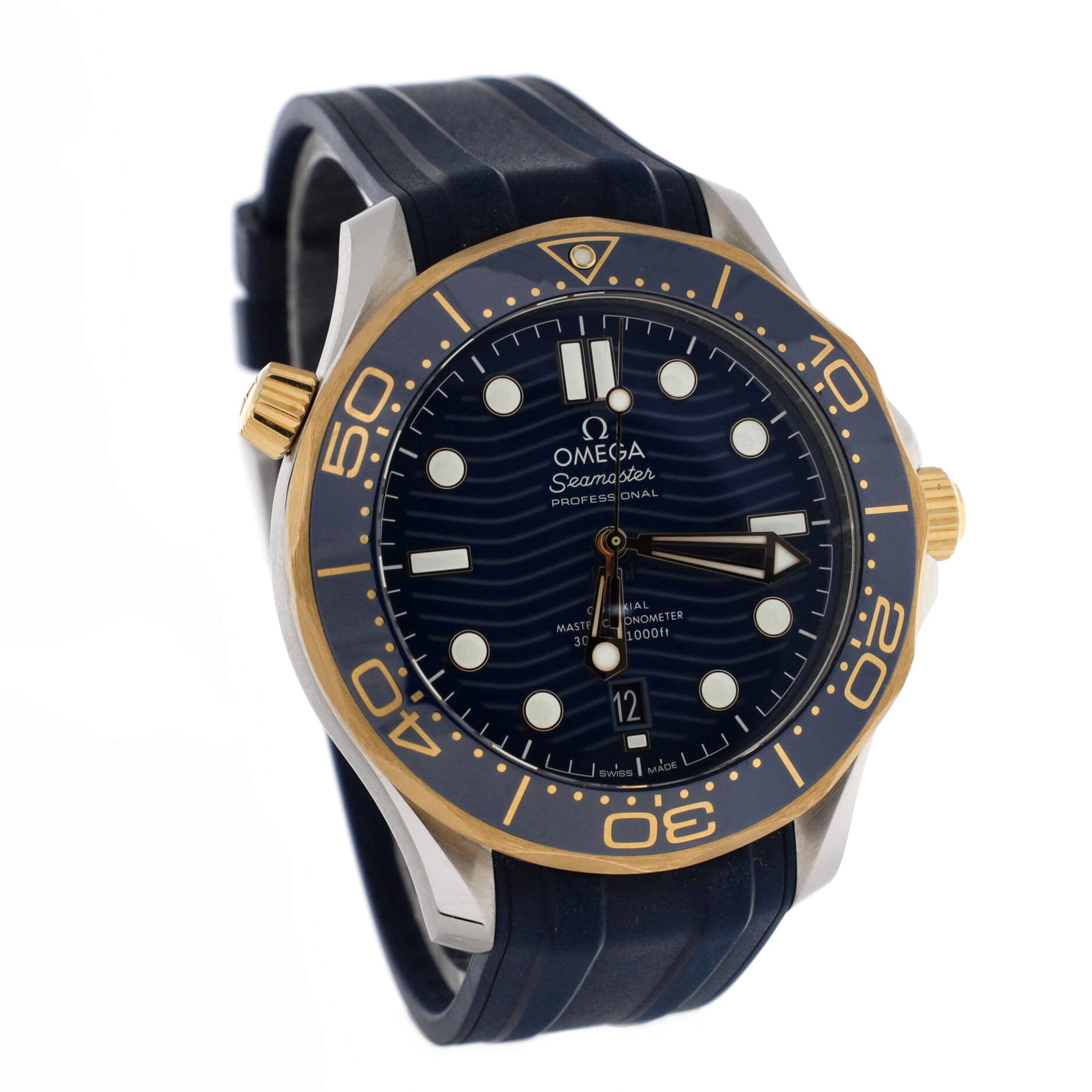 Seamaster Professional Diver 300M Co-Axial Master Chronometer Automatic Watch Stainless Steel and Rubber with Yellow Gold 42