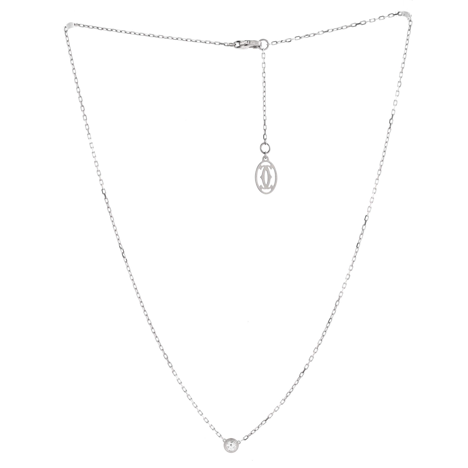 Cartier D'Amour Pendant Necklace 18K White Gold with Diamond Small