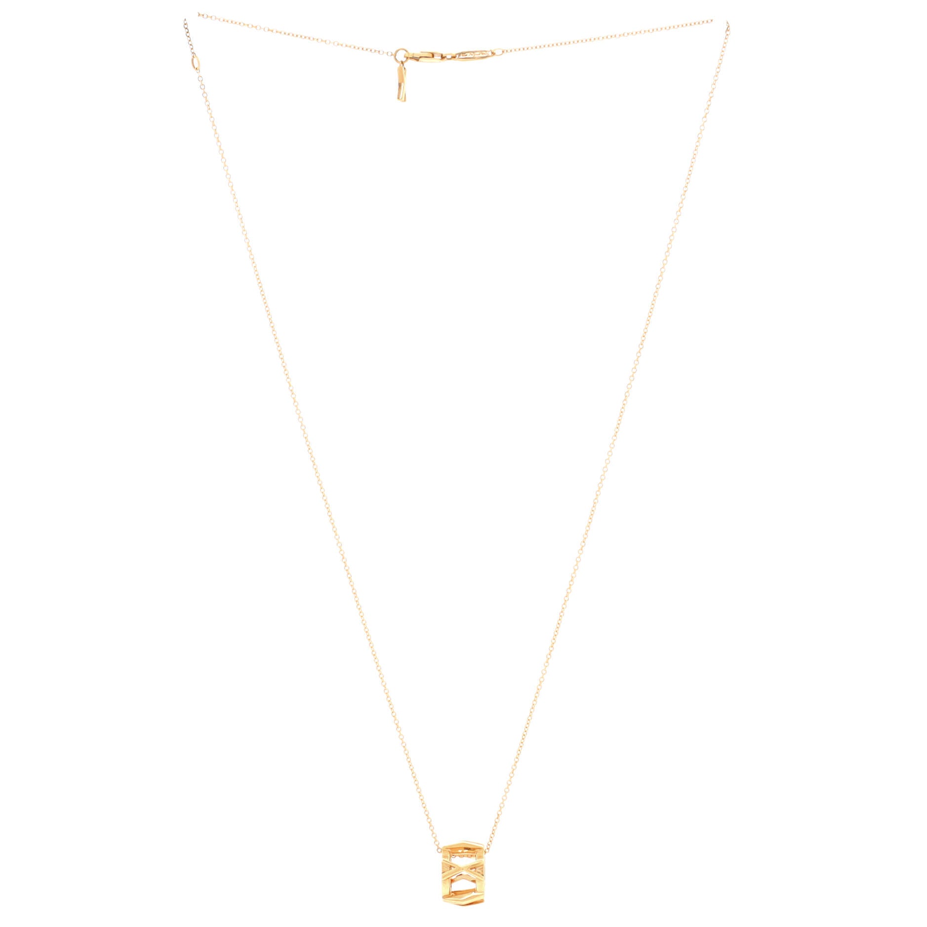 Atlas X Open Pendant Necklace 18K Rose Gold