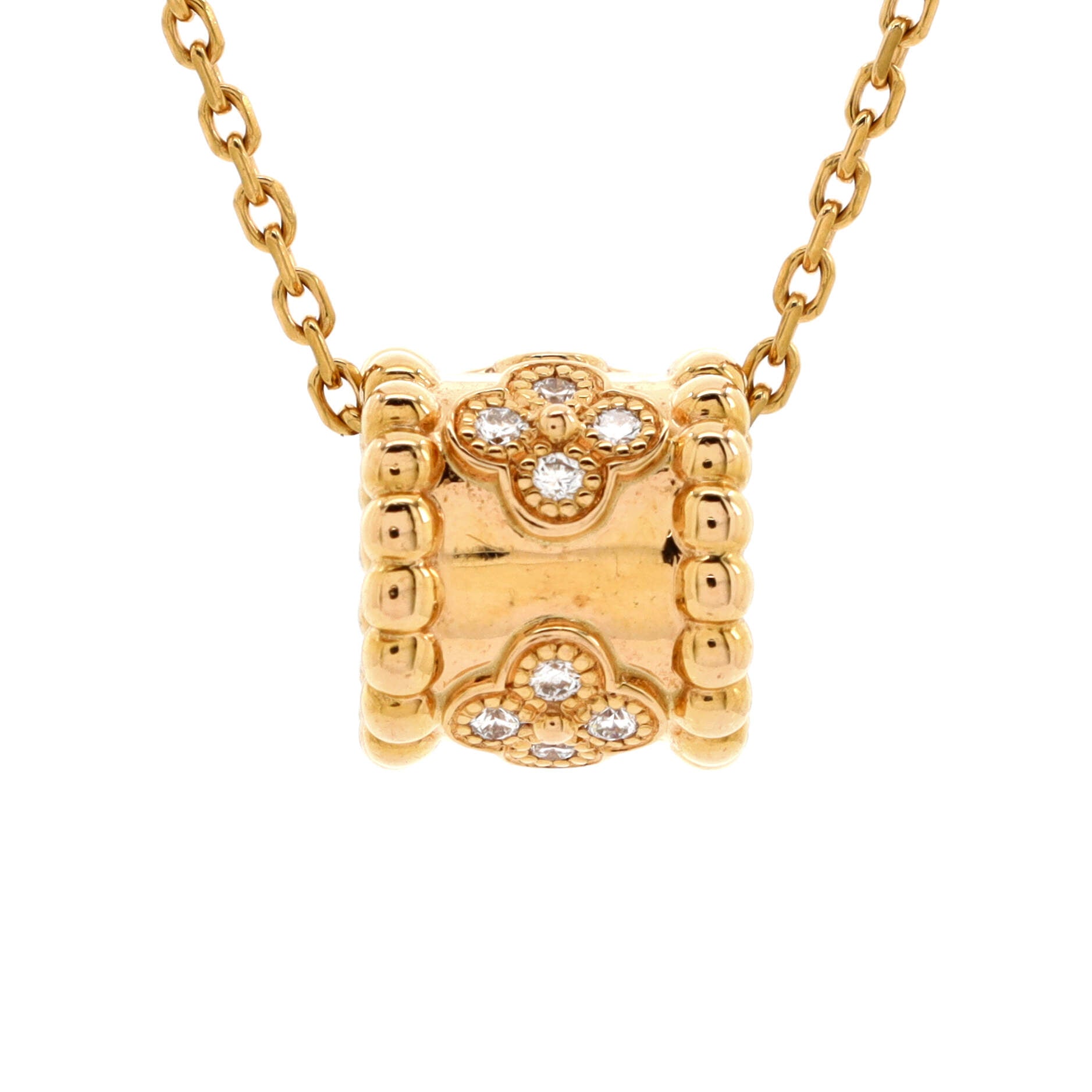 Perlee Clovers Pendant Necklace 18K Rose Gold and Diamonds
