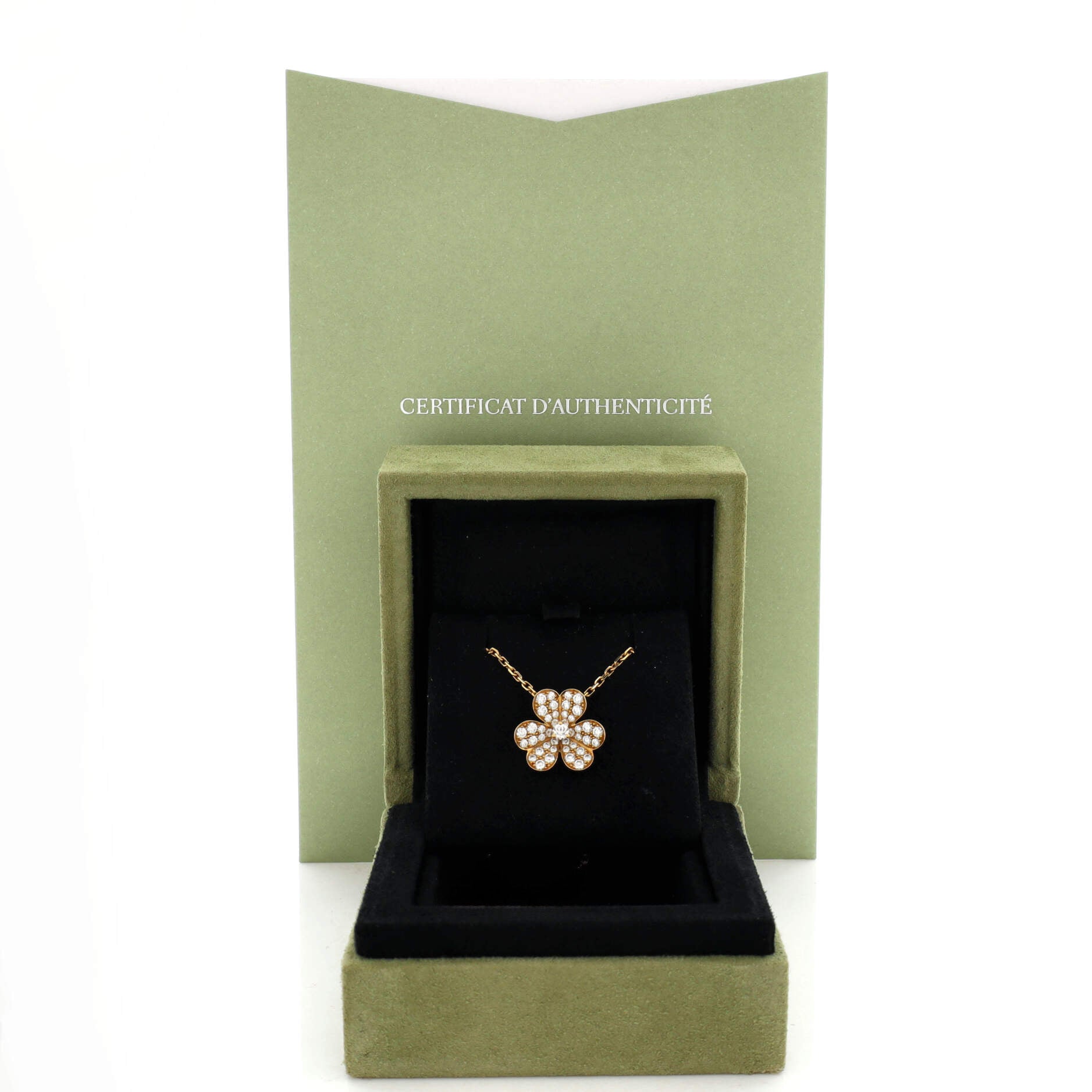 Frivole Pendant Necklace 18K Yellow Gold with Pave Diamonds Small