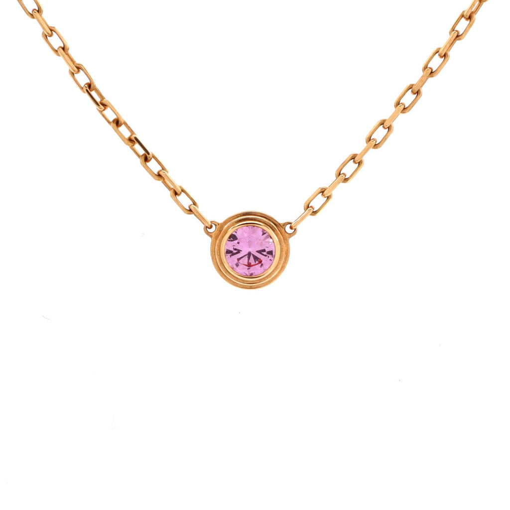 Cartier D'Amour 1 Pink Sapphire Necklace 18K Rose Gold