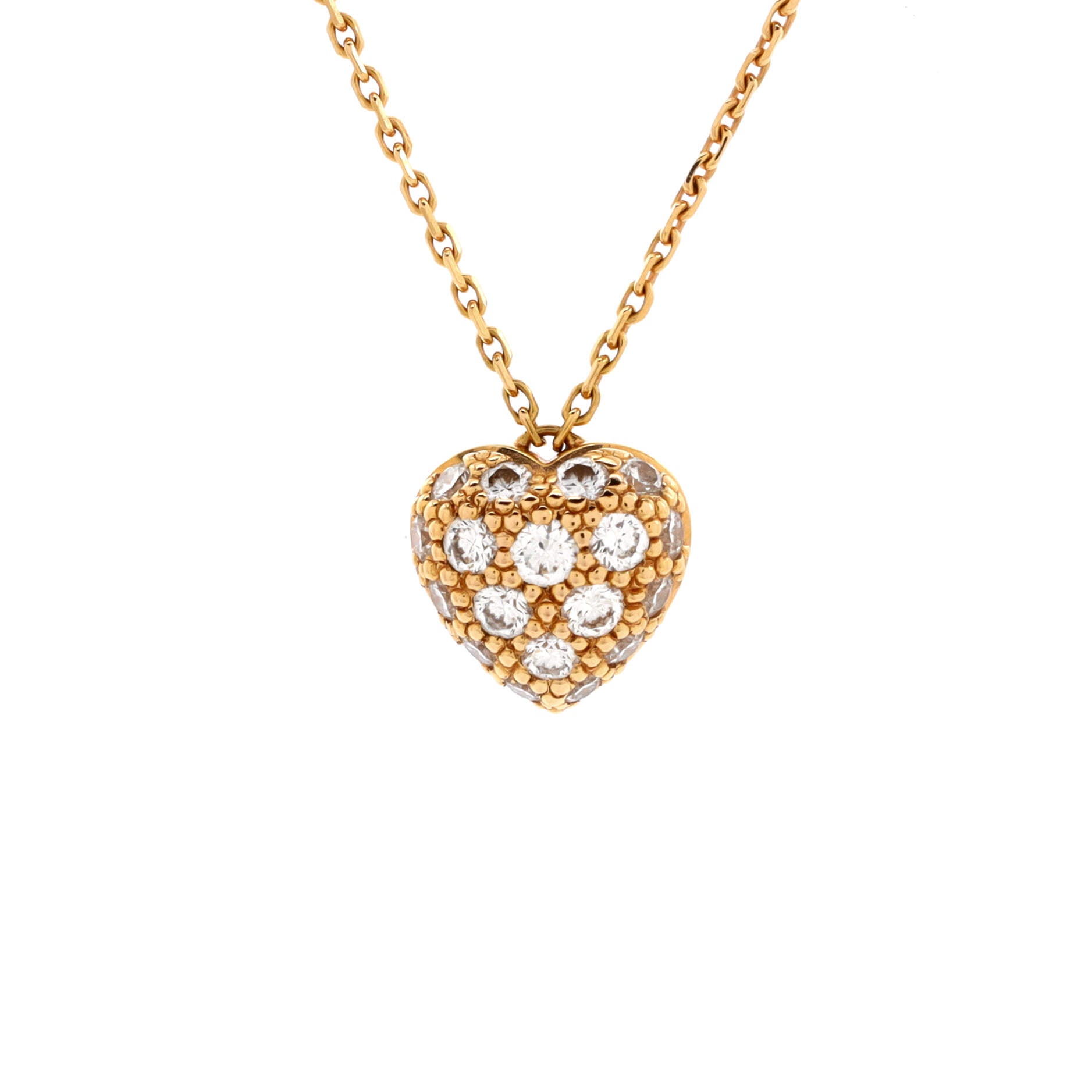 Heart Pendant Necklace 18K Rose Gold and Diamonds
