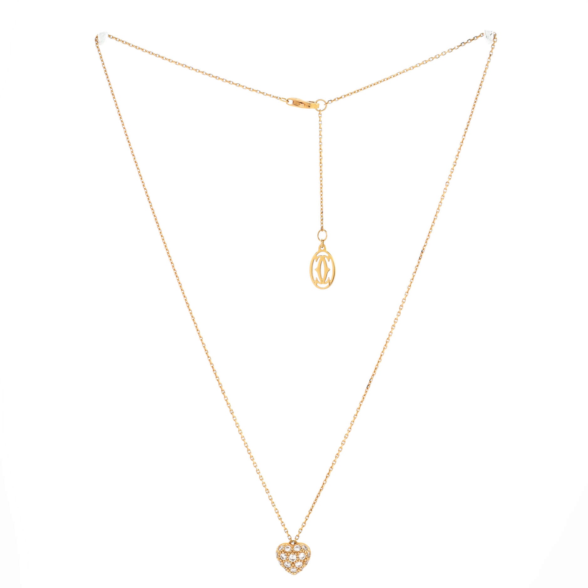 Heart Pendant Necklace 18K Rose Gold and Diamonds
