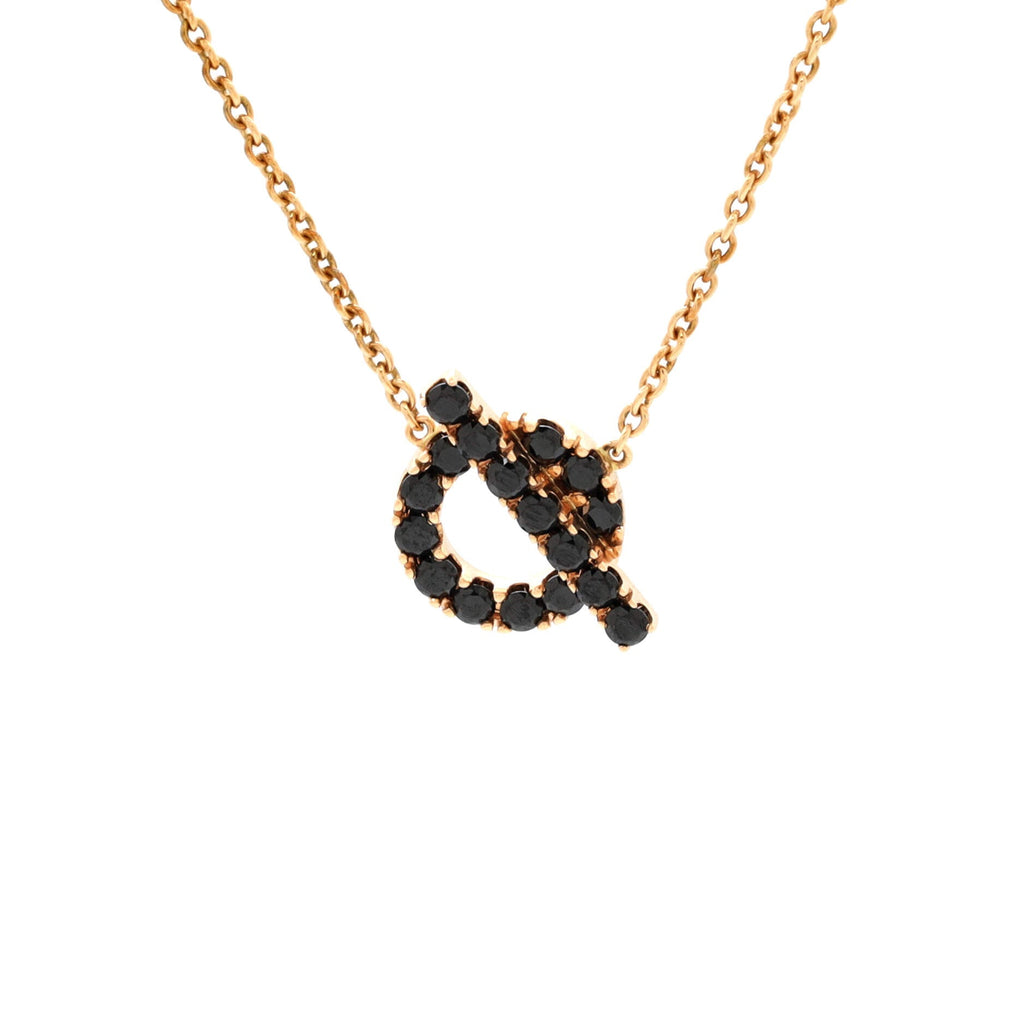 Finesse Pendant Necklace 18K Rose Gold and Black Spinels