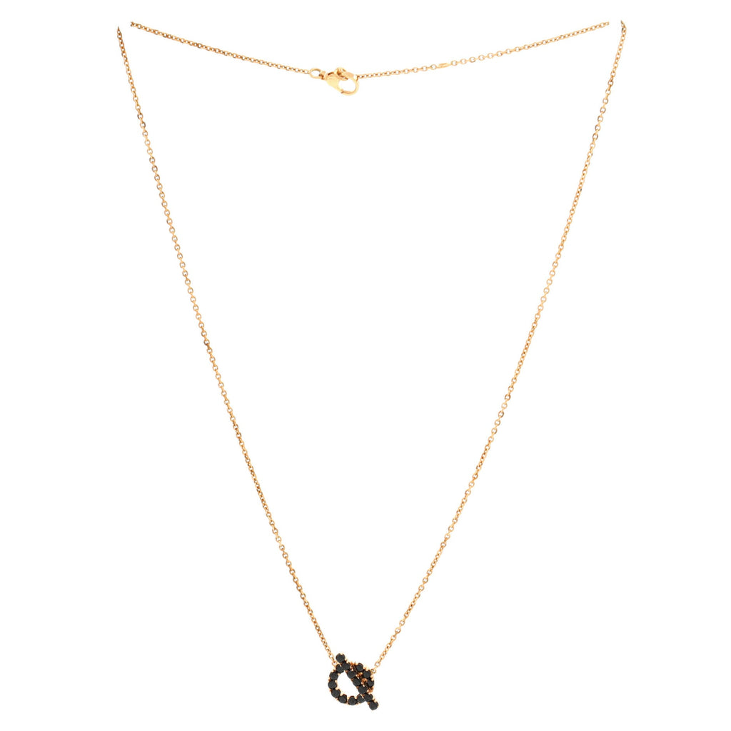 Finesse Pendant Necklace 18K Rose Gold and Black Spinels