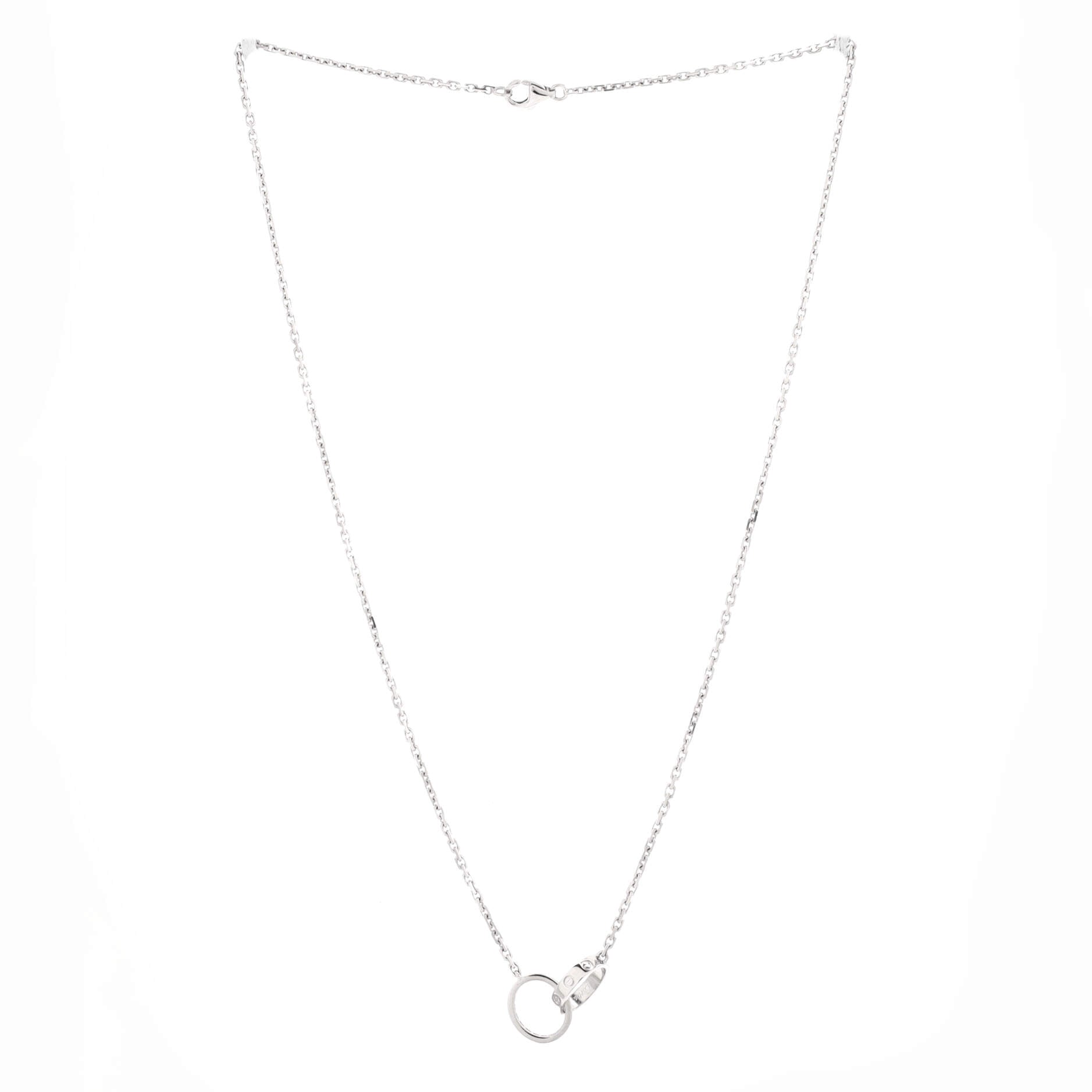 Love Interlocking Necklace 18K White Gold and Diamonds