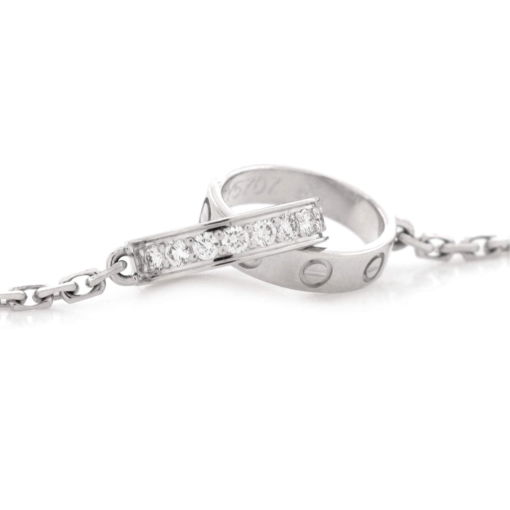 Love Interlocking Necklace 18K White Gold and Diamonds