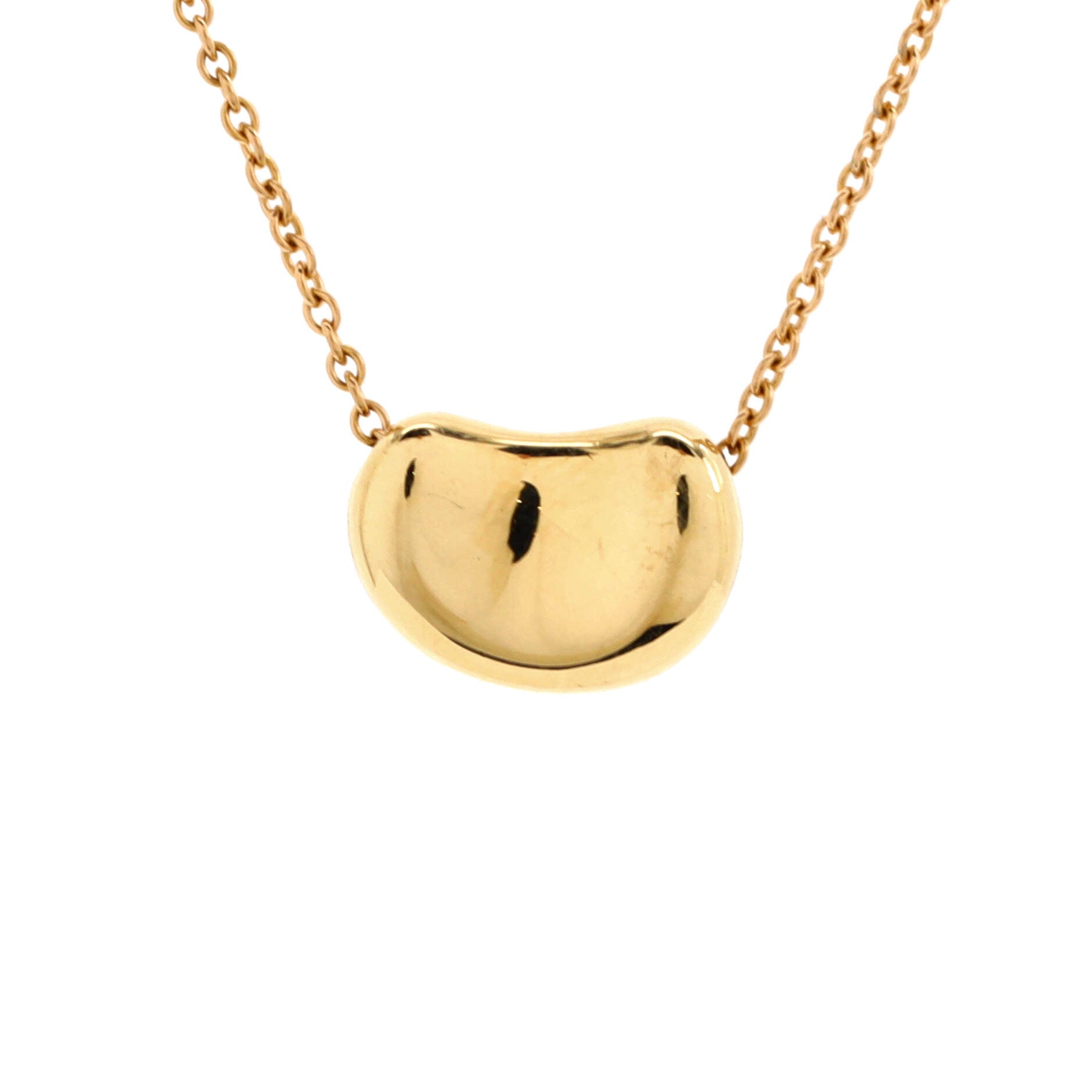 Elsa Peretti Bean Pendant Necklace 18K Yellow Gold 11mm