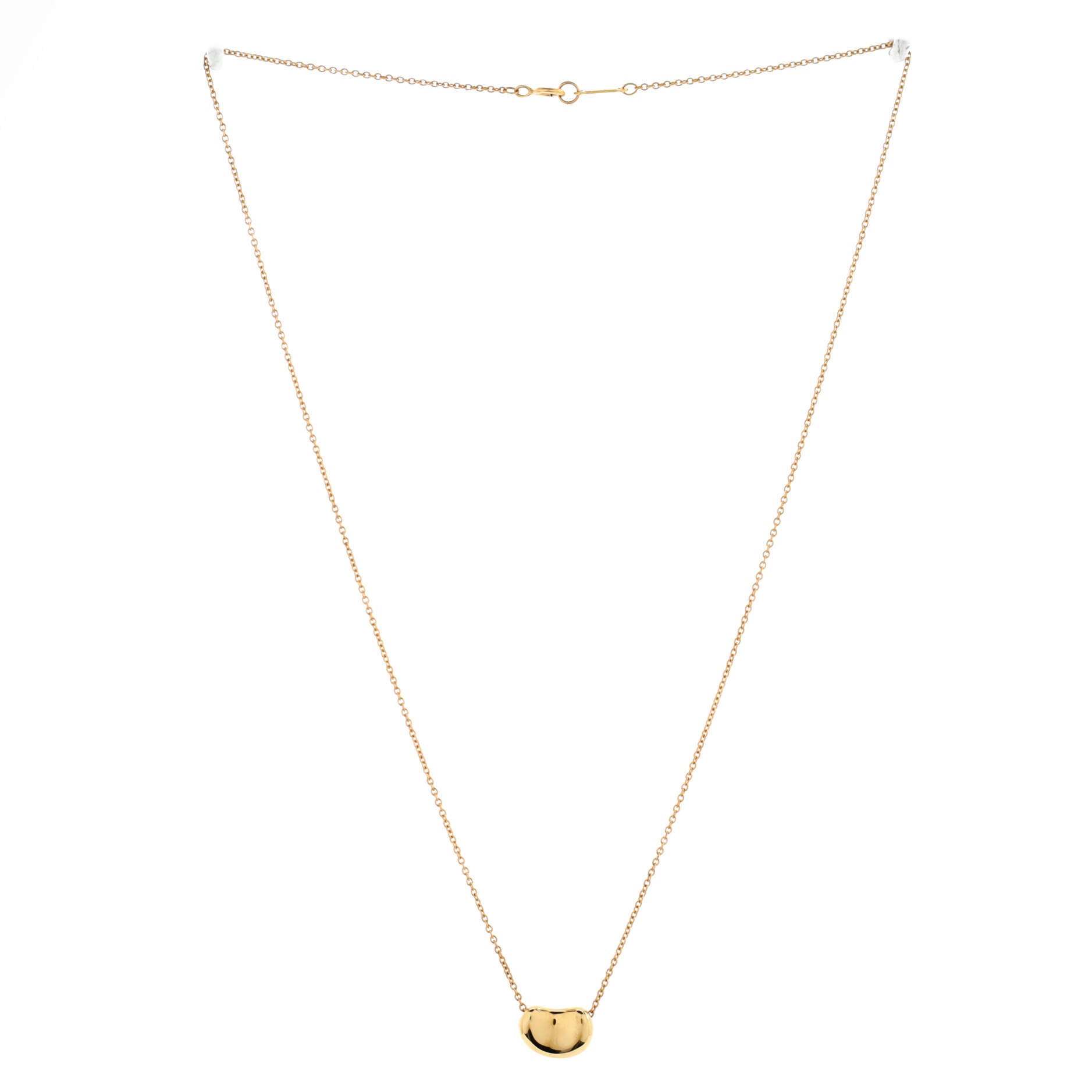 Elsa Peretti Bean Pendant Necklace 18K Yellow Gold 11mm