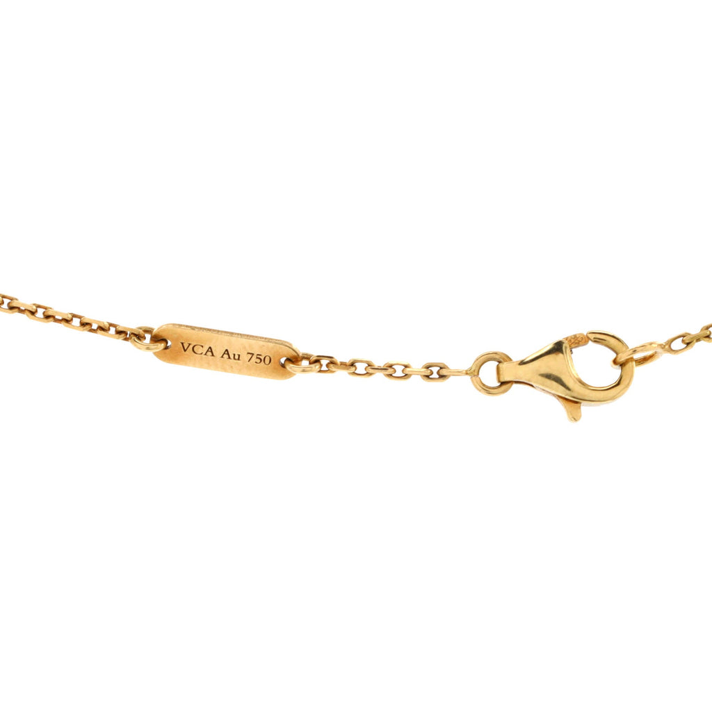 Vintage Alhambra Pendant Necklace 18K Yellow Gold and Onyx