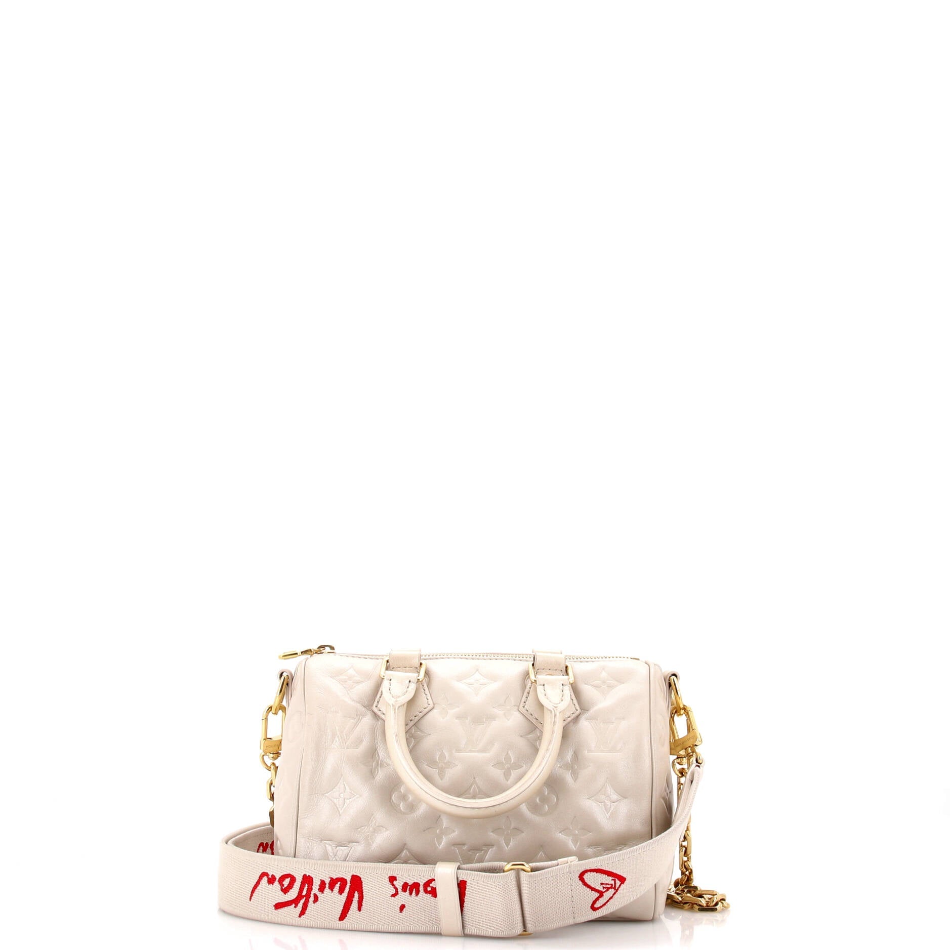 Speedy Bandouliere Bag Limited Edition Fall in Love Monogram Embossed Lambskin 22