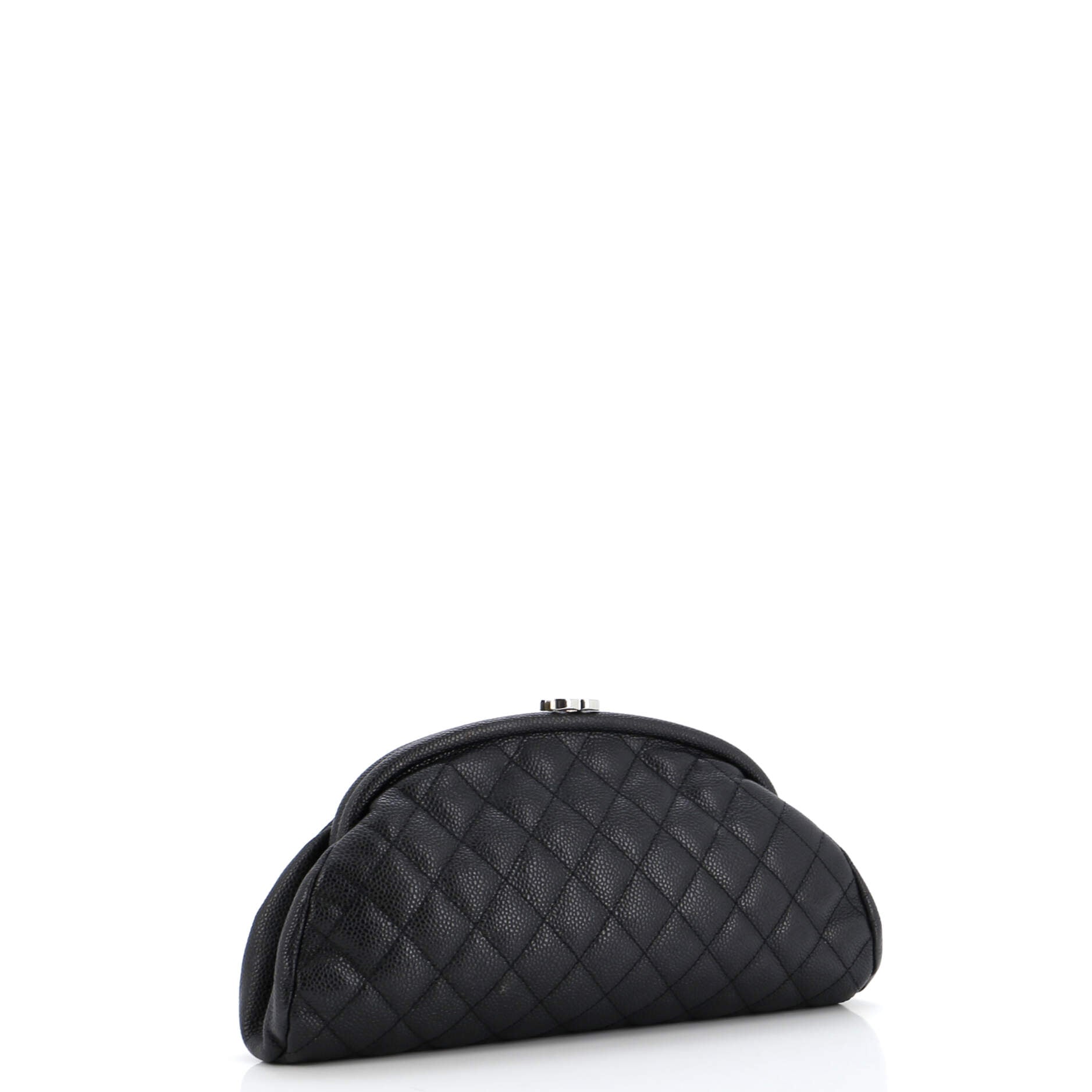 Timeless Clutch Quilted Caviar