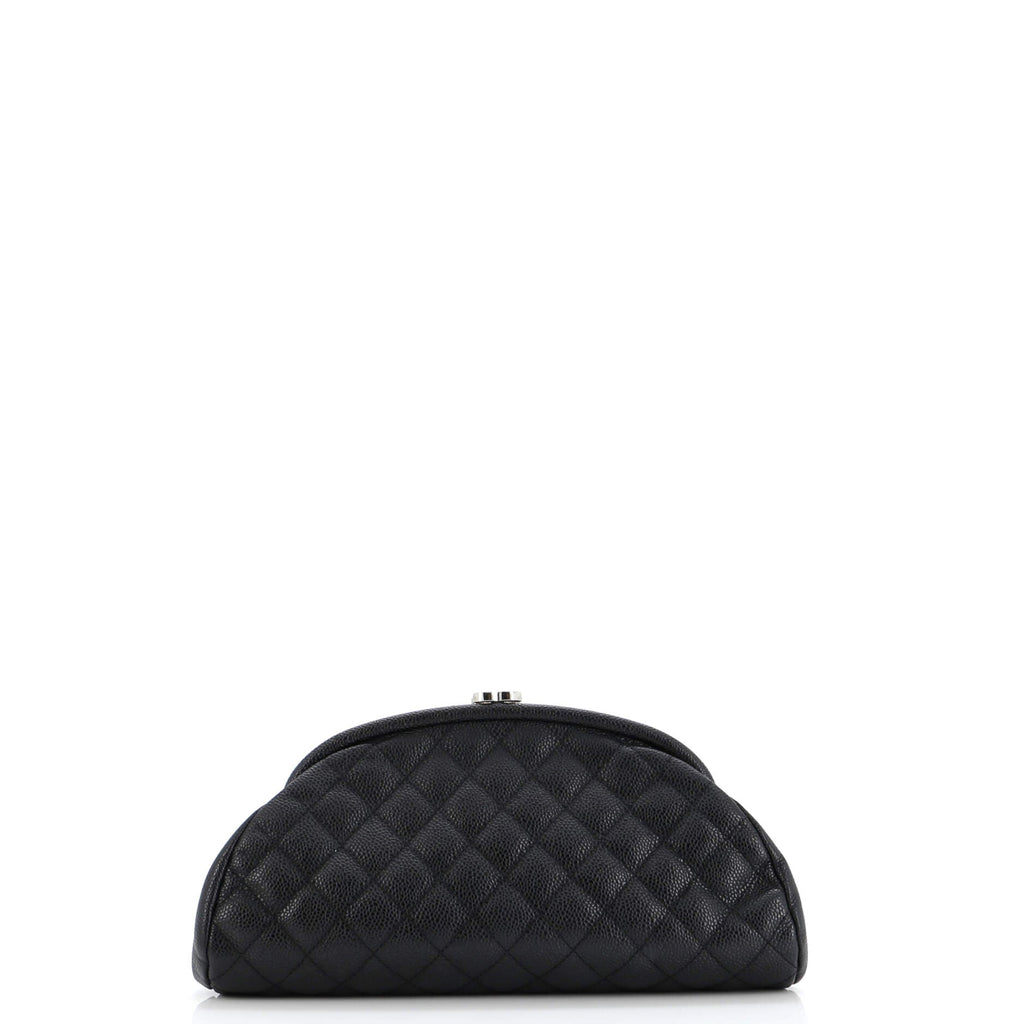 Timeless Clutch Quilted Caviar